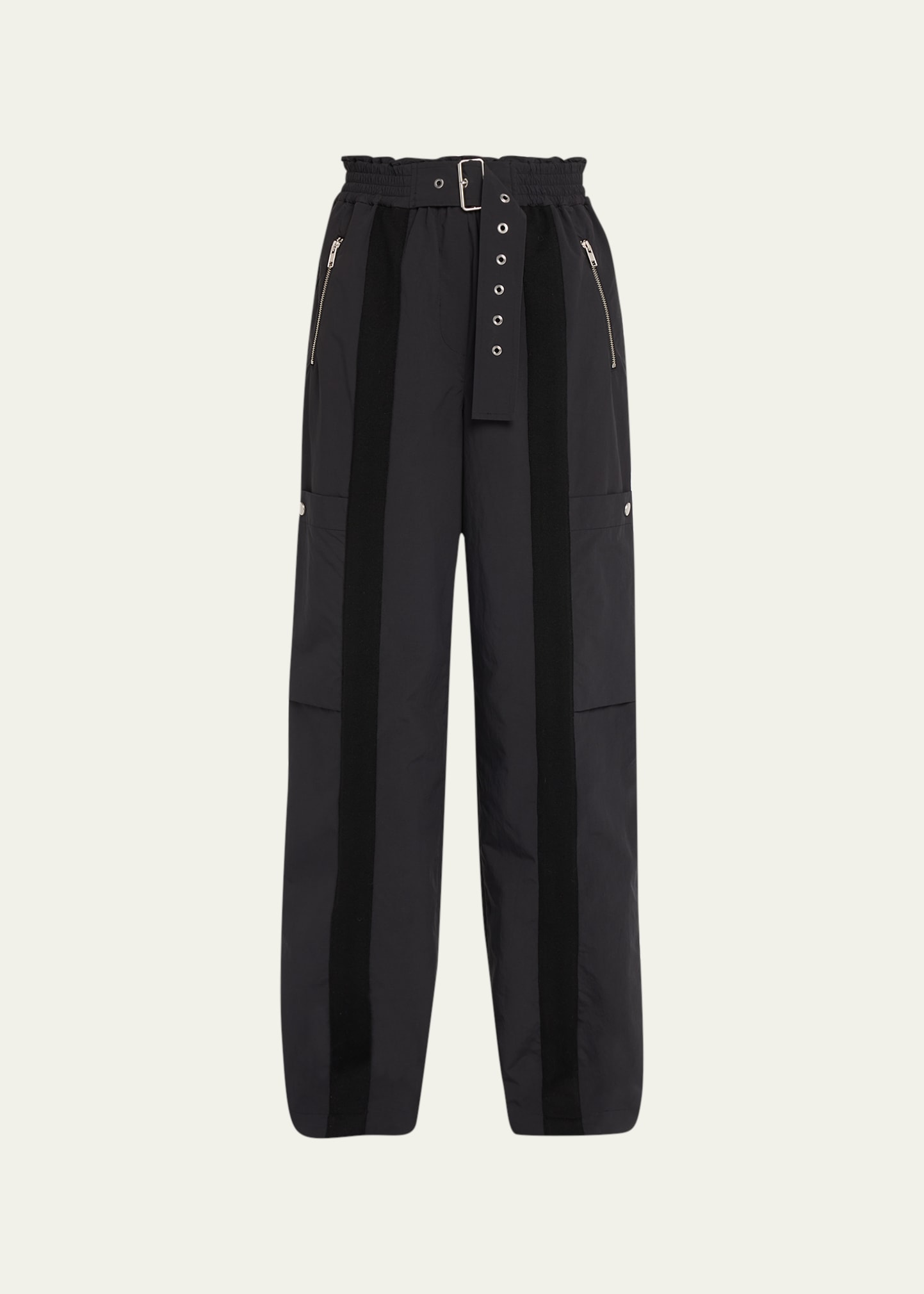 3.1 Phillip Lim Recycled High-rise Wide-leg Cargo Pants In Black