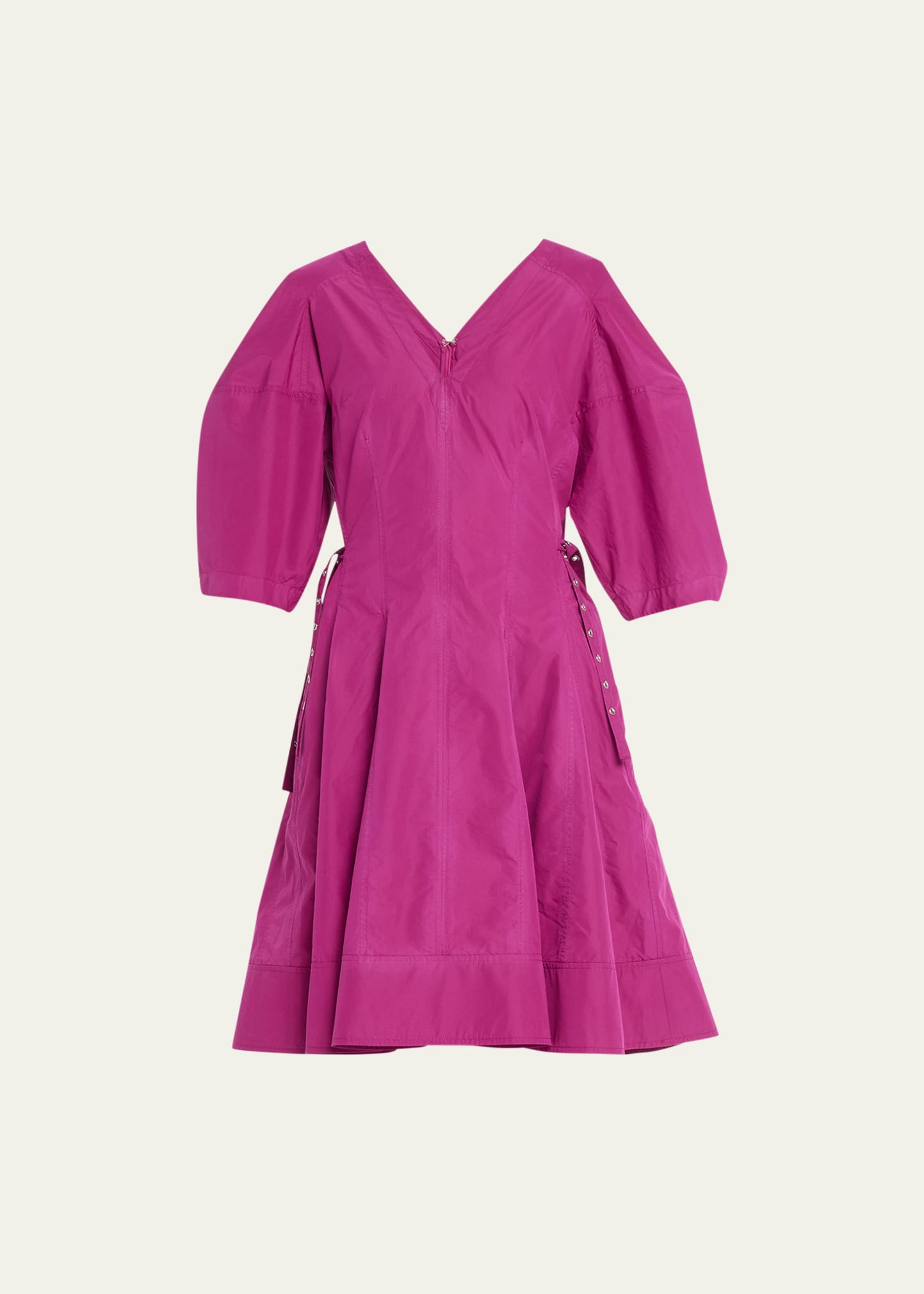 3.1 Phillip Lim Puff Sleeve V-neck Mini Dress In Mulberry