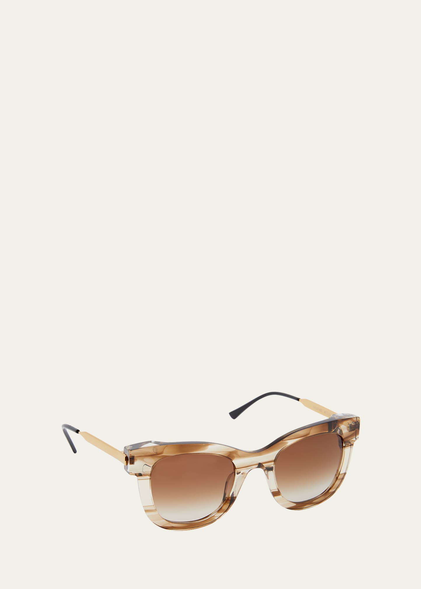 Thierry Lasry Sexxxy Square Beige-brown Acetate & Metal Sunglasses In Whtleobrn