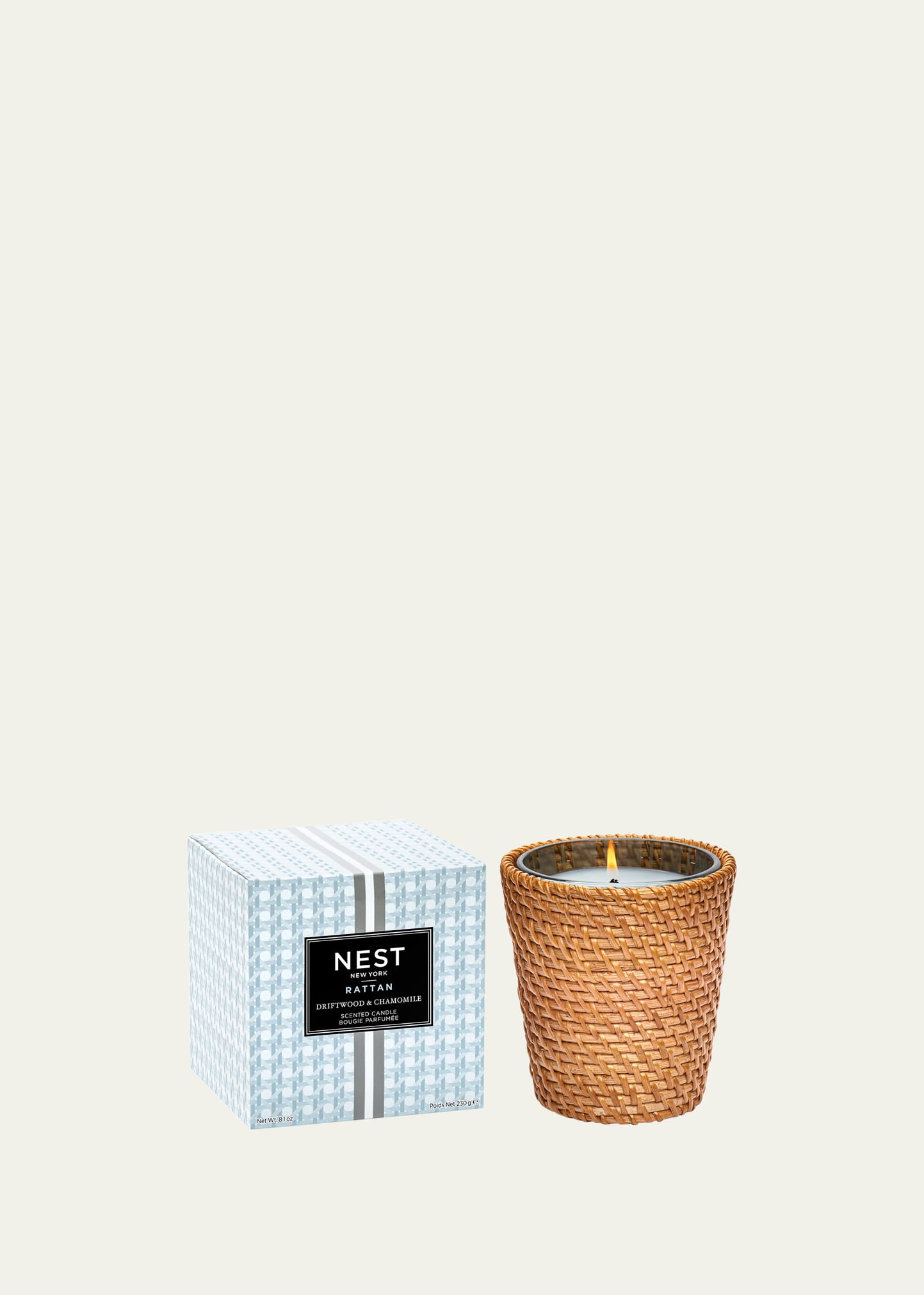 NEST NEW YORK RATTAN DRIFTWOOD AND CHAMOMILE CLASSIC CANDLE, 8.1 OZ.