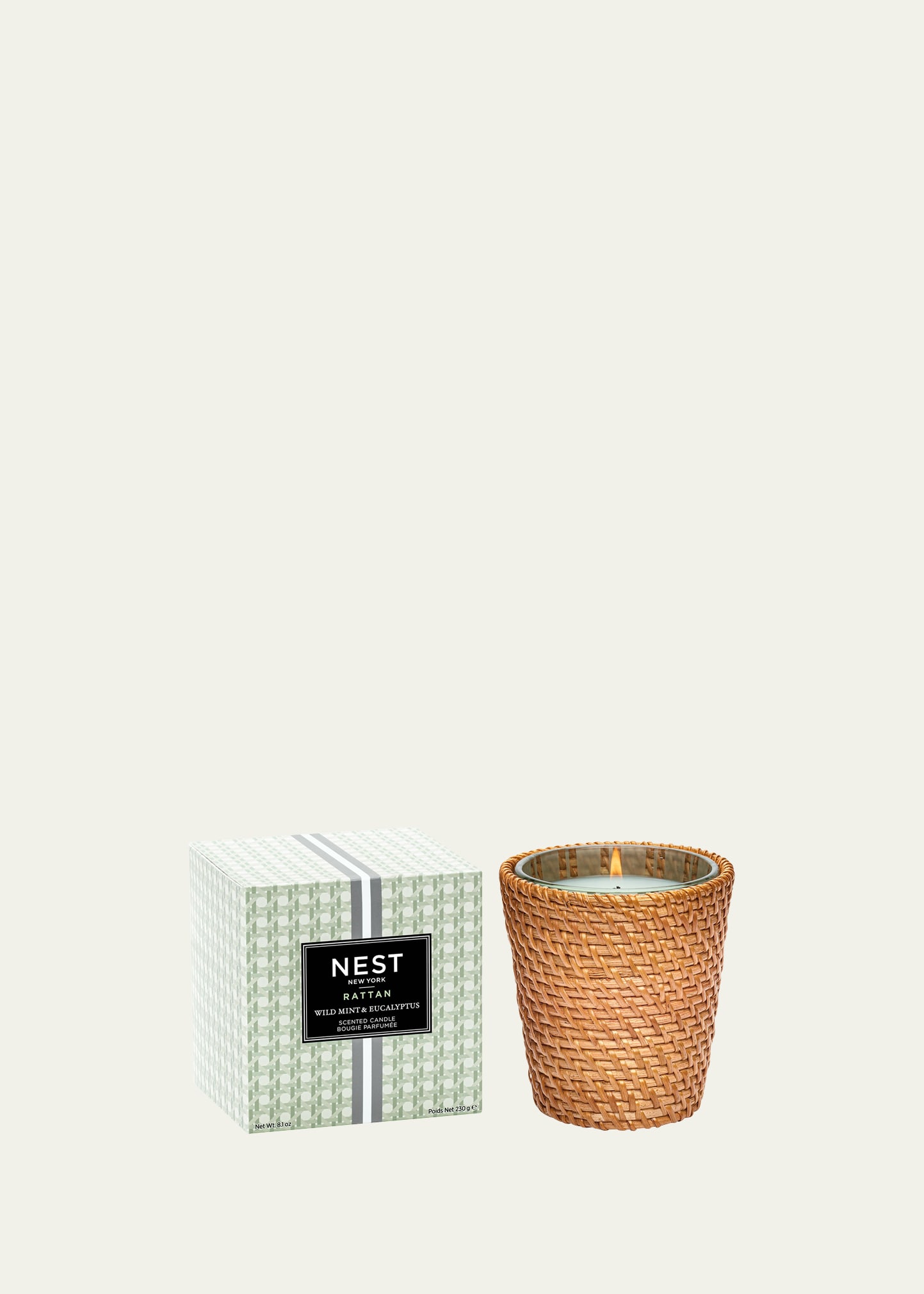 Rattan Wild Mint and Eucalyptus Classic Candle, 8.1 oz.