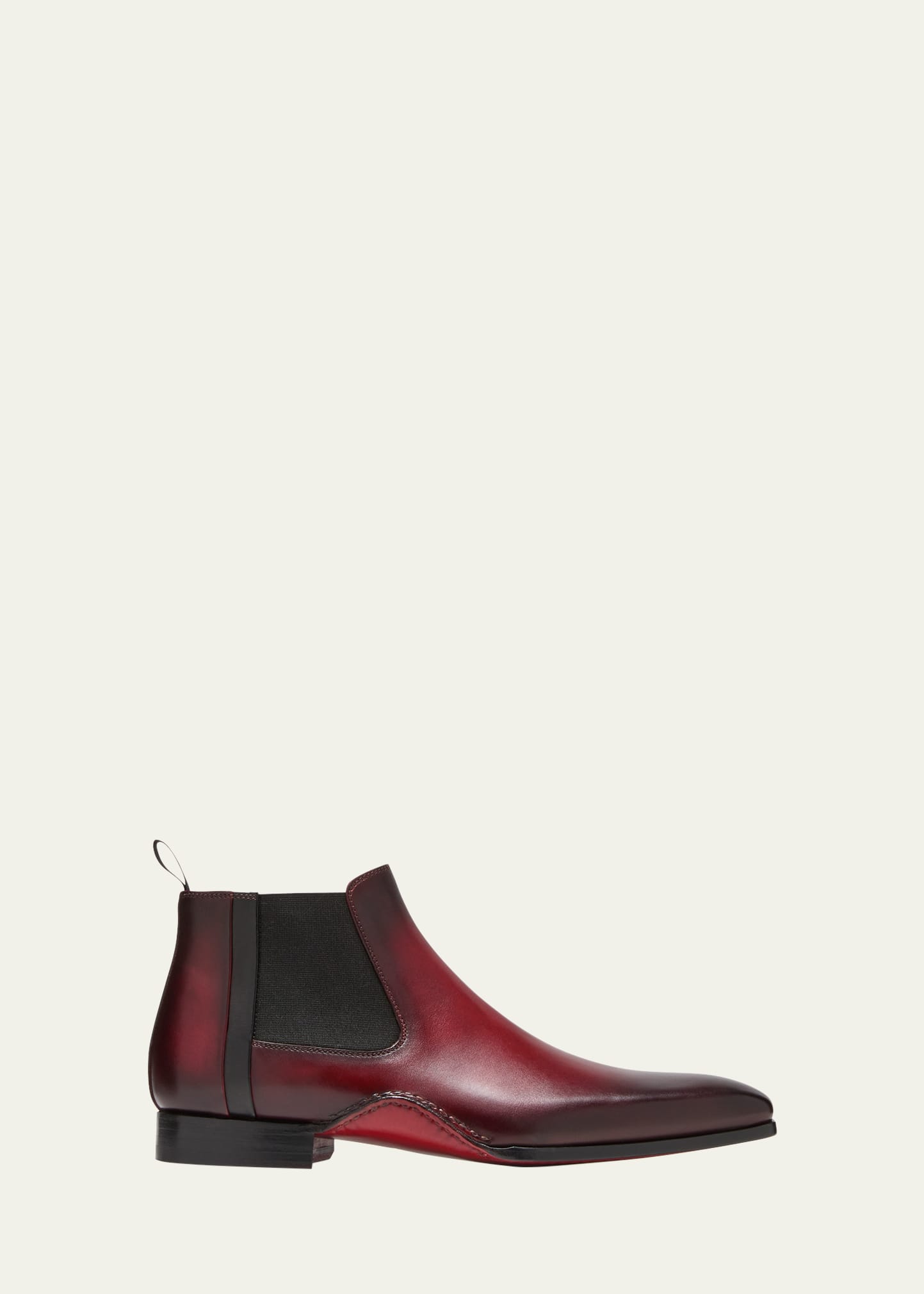 Magnanni Men's Nadir Leather Chelsea Boots In Red/black