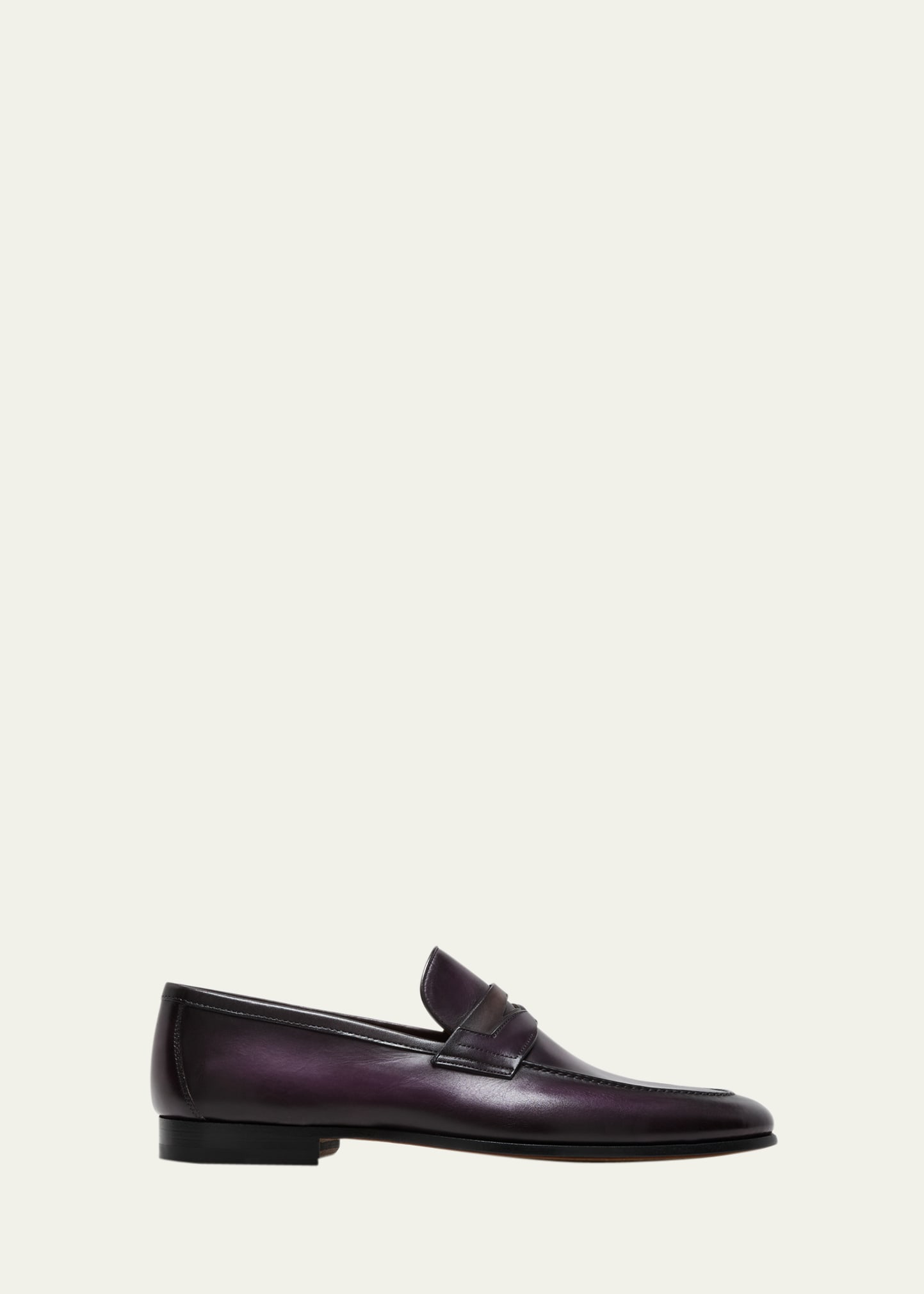 MAGNANNI MEN'S SASSO BURNISHED LEATHER PENNY LOAFERS