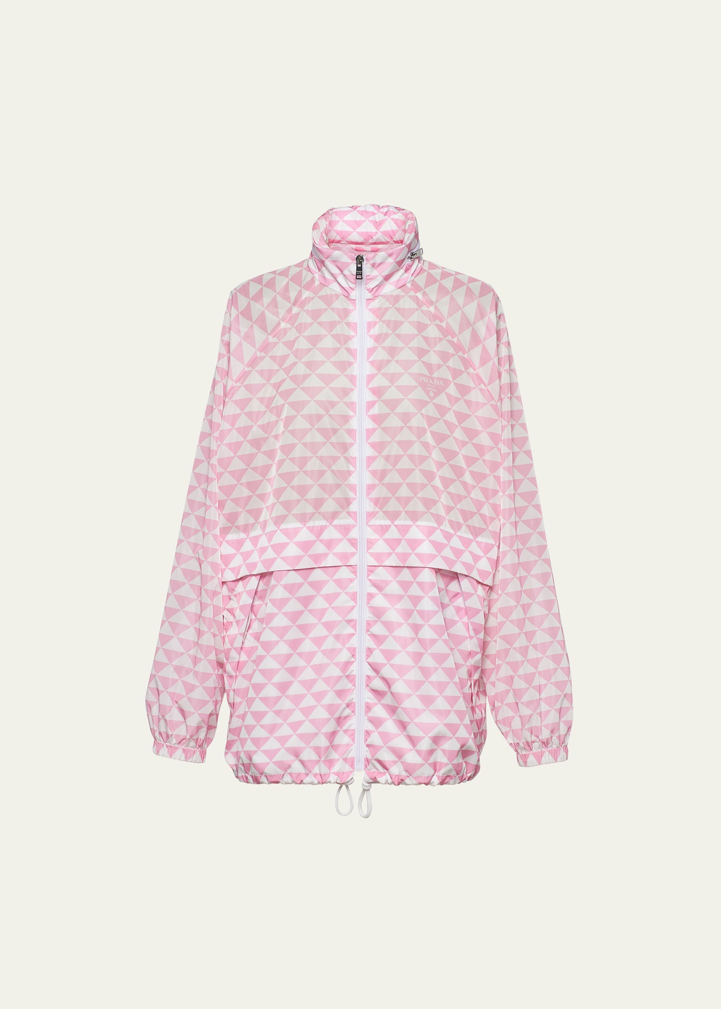 Prada Re-nylon Zip-up Jacket In F0028 Rosa