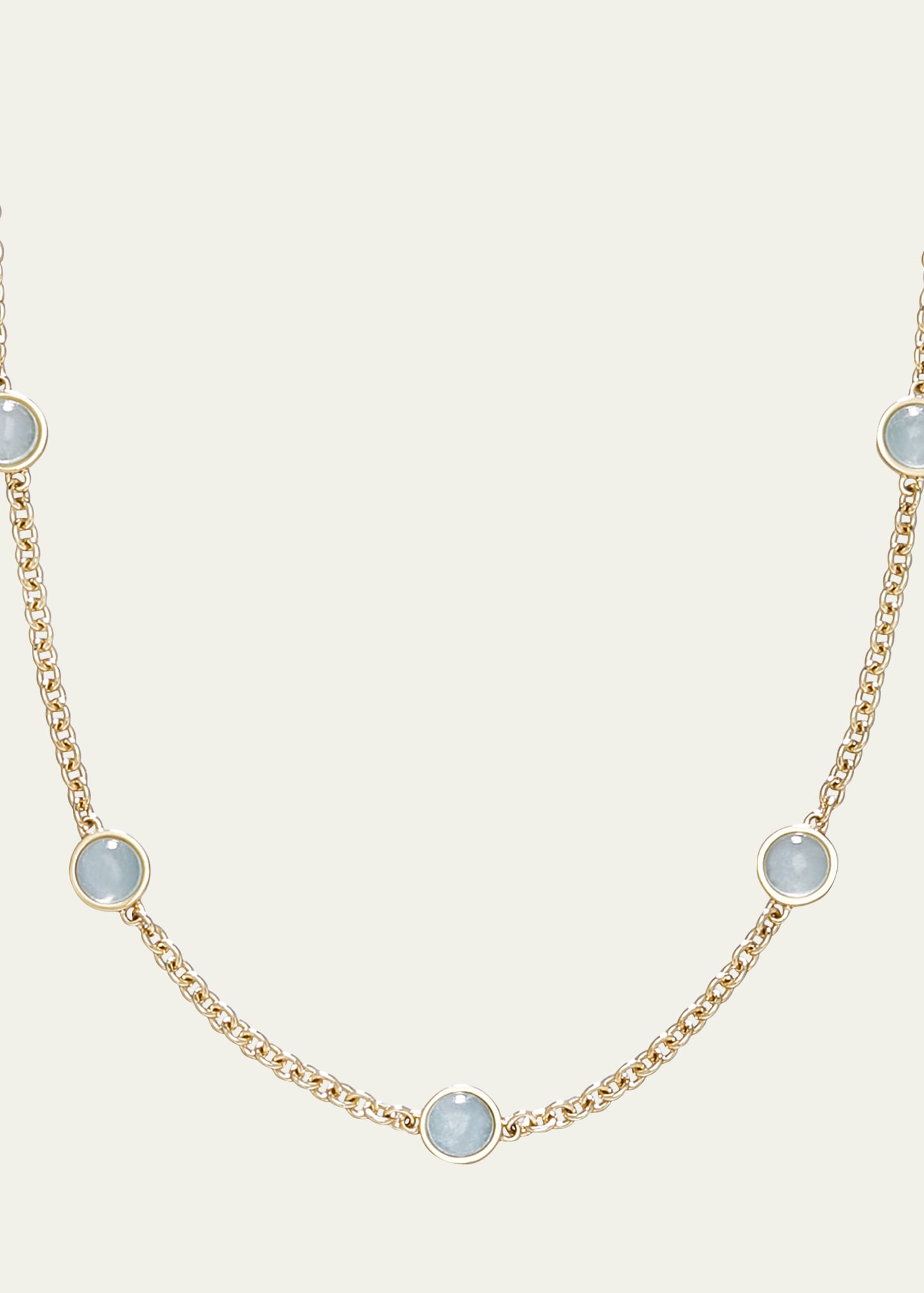 18k Gold Bubbles Aquamarine Chain Necklace