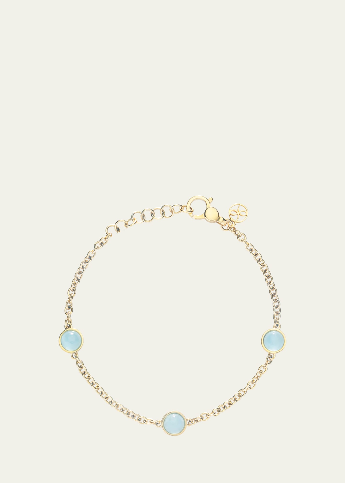 18k Gold Bubbles Aquamarine Chain Bracelet