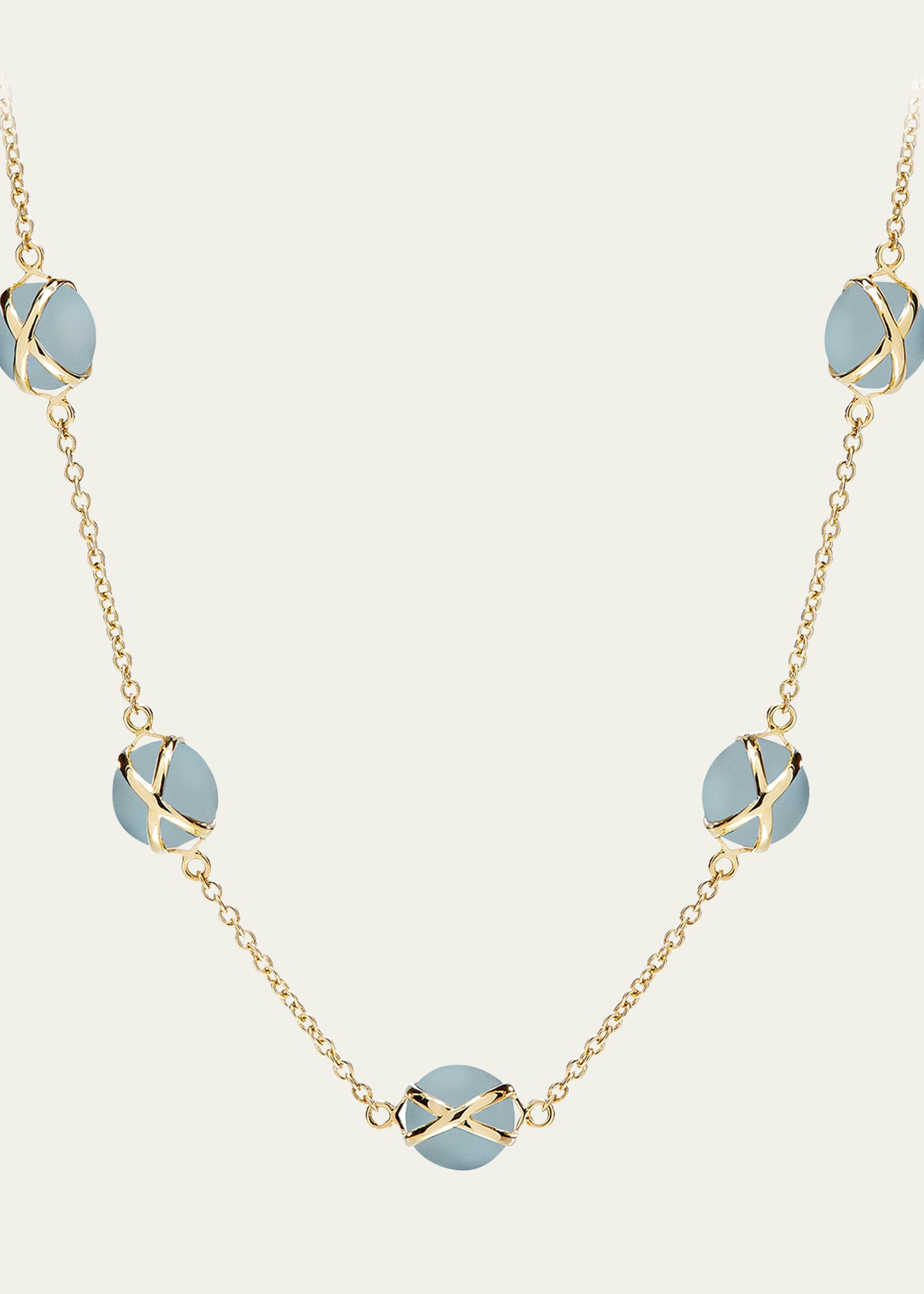 18k Gold Prisma Aquamarine Chain Necklace