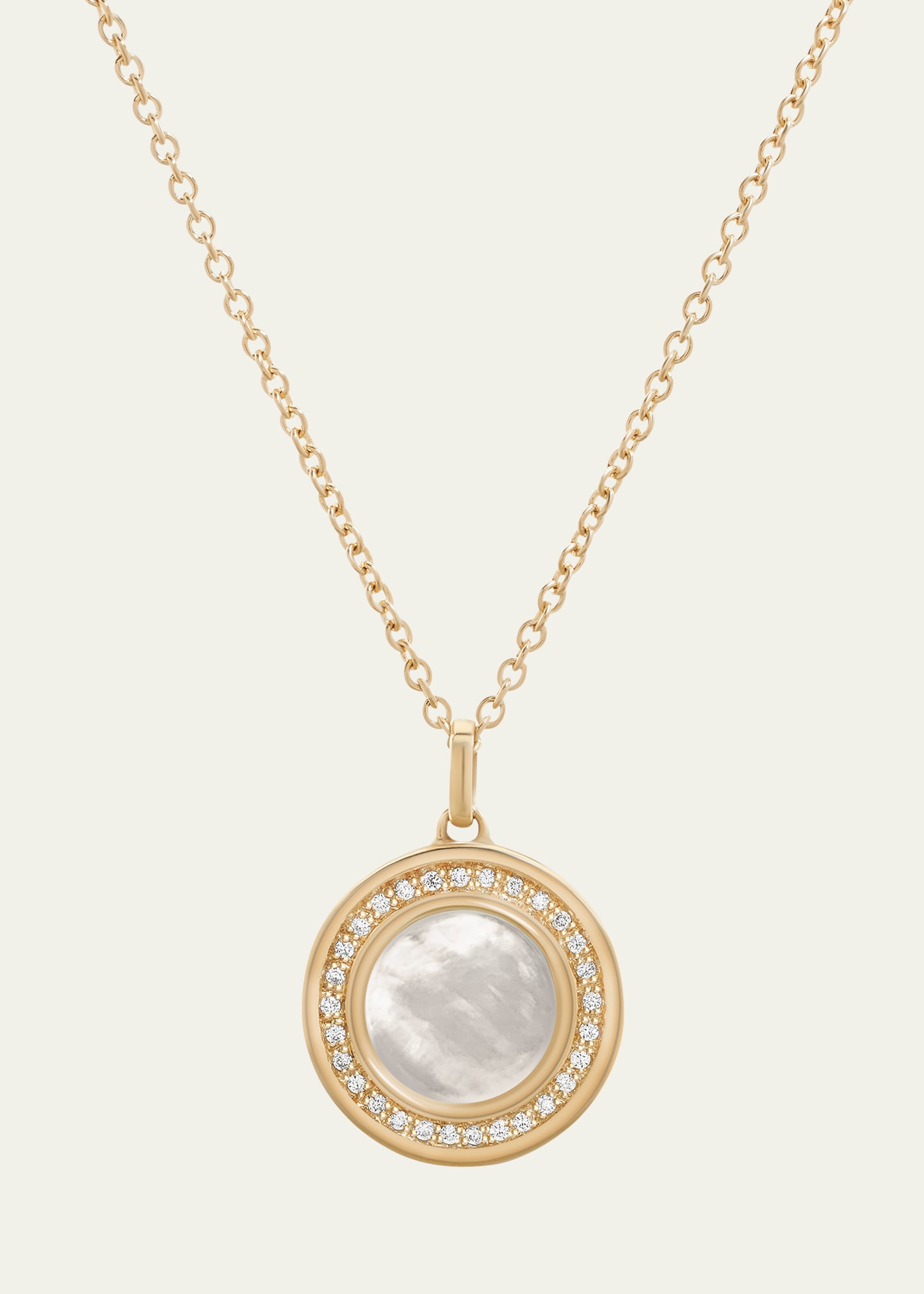 L. Klein Toscana Mother-of-pearl And Diamond Classic Chain Necklace In White/gold