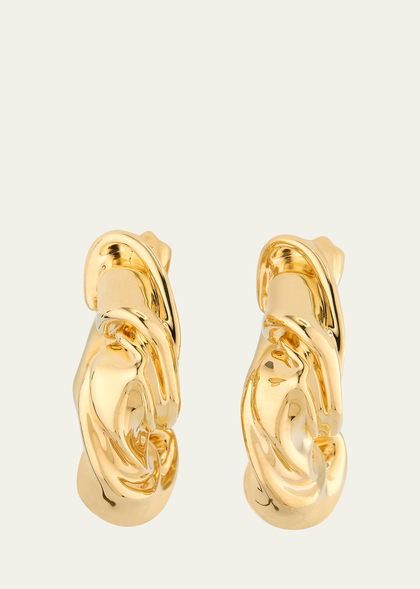 Shop Oscar De La Renta Folded Hoop Earrings In Gold