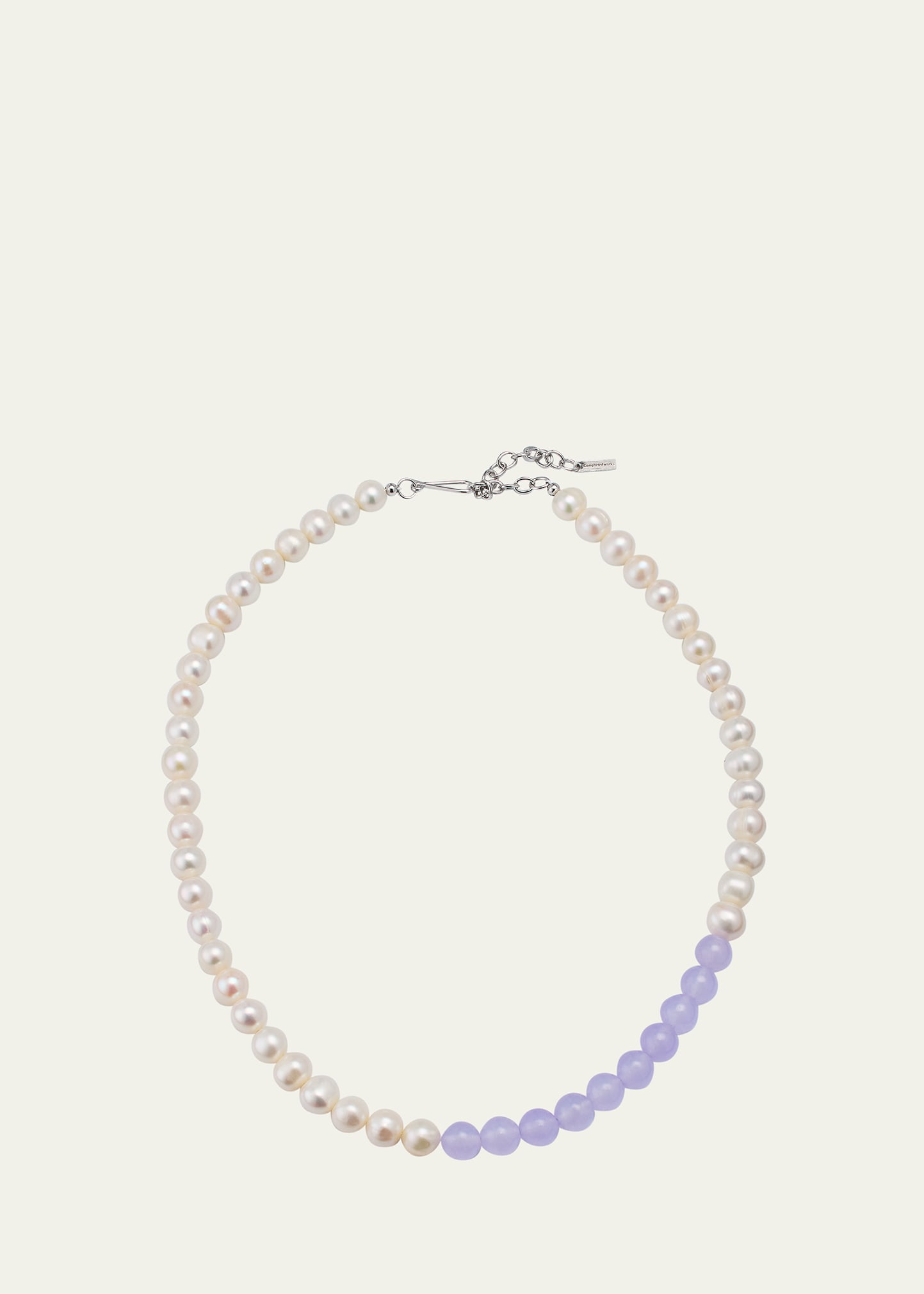 Shop Completedworks Lilac Jade And Pearl Beaded Necklace In Lavender Multi