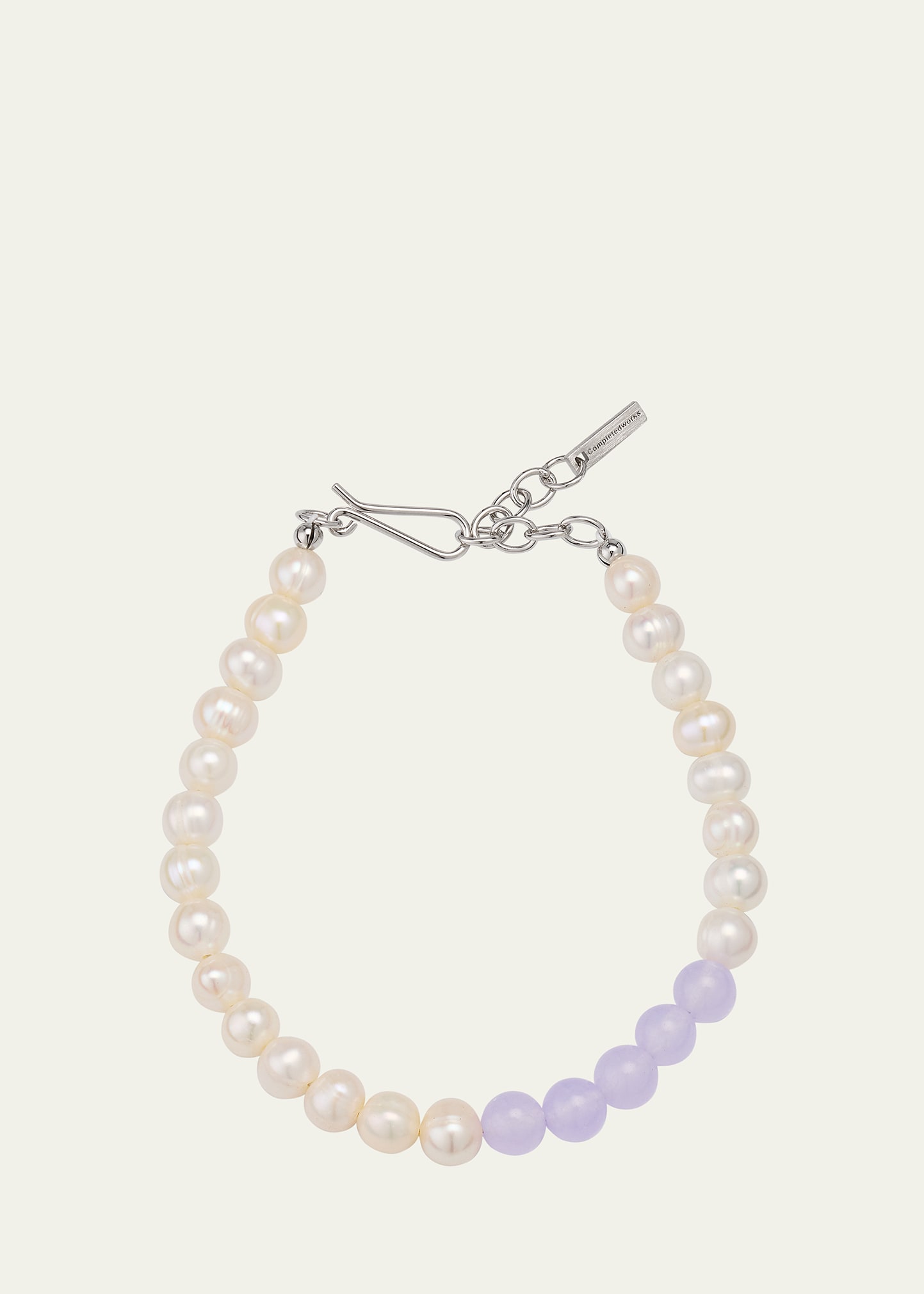 Lilac Jade Silver Bracelet with Freshwater Pearls