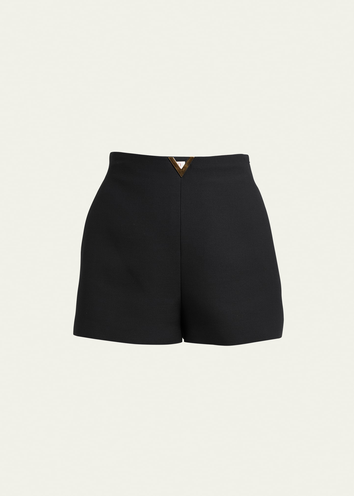 Valentino V Logo Couture Crepe Mini Shorts In Black | ModeSens