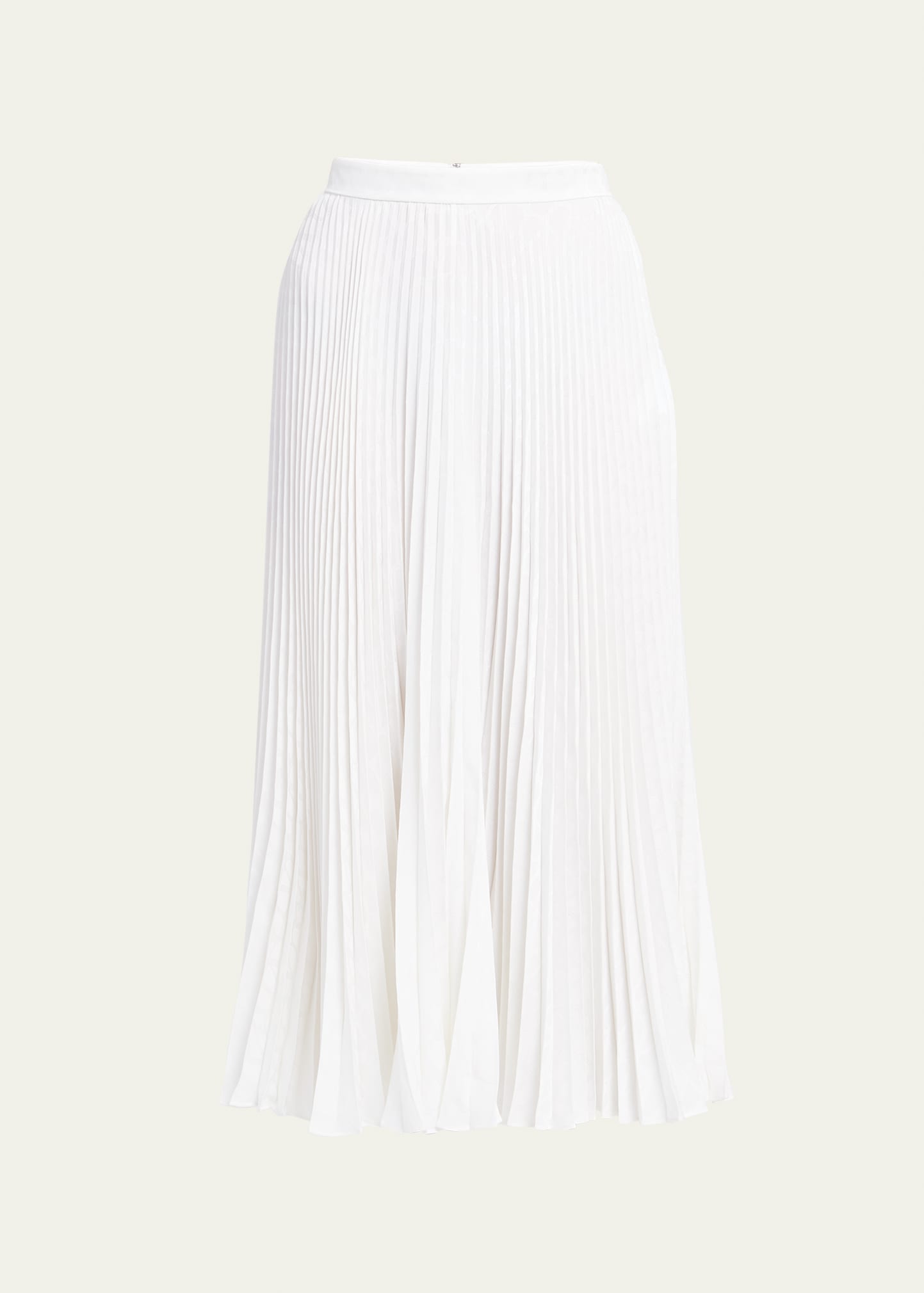Shop Valentino Iconographe Silk Pleated Midi Skirt In Skinlurex