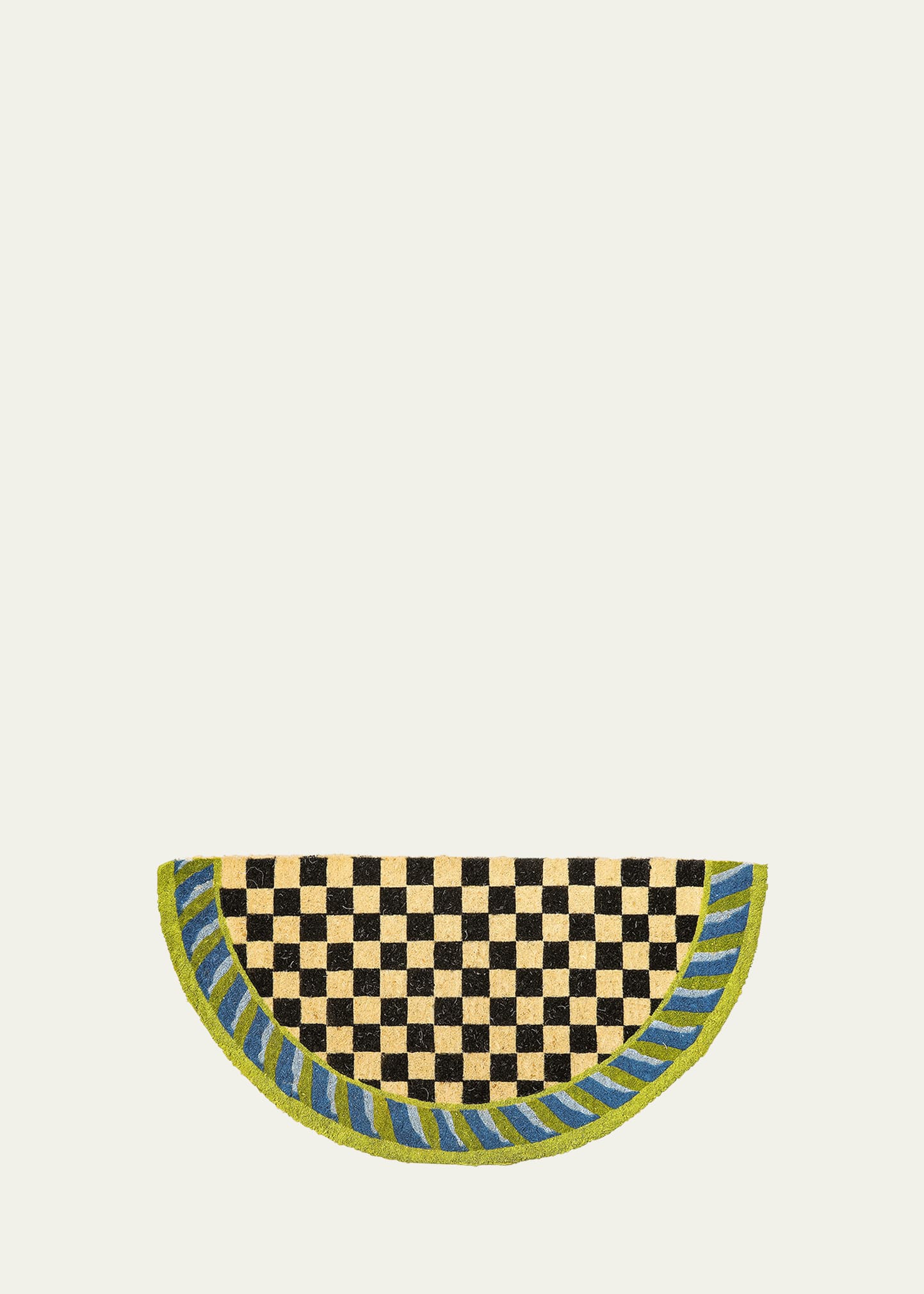 Mackenzie-childs Half Round Courtly Check Entrance Mat