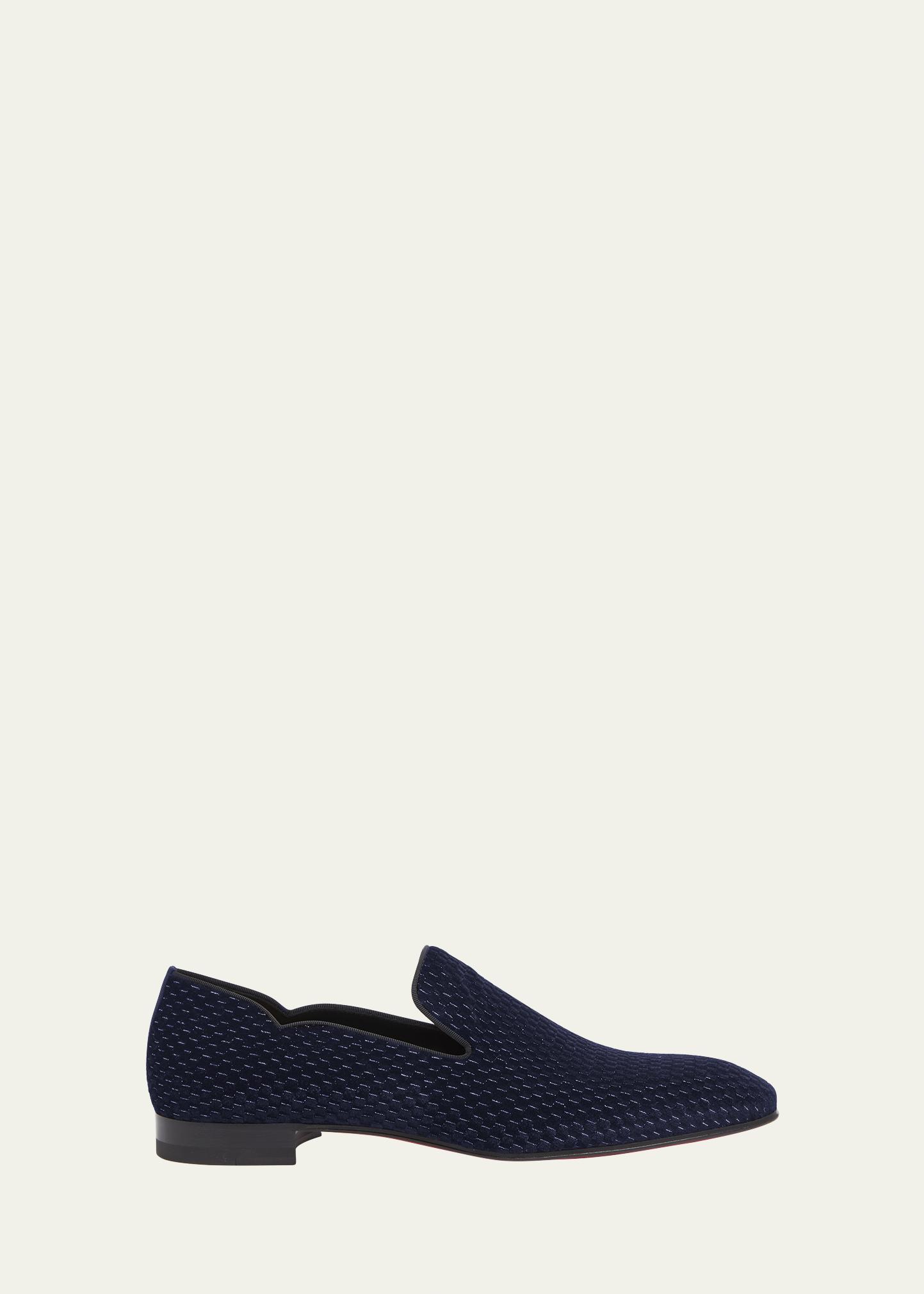 Christian Louboutin Mens Dandy Chick Orlato Blue Black Velvet Shoe Navy Blue Velvet Louis Orlato Flat Sneakers – CHIIIQ main image 4