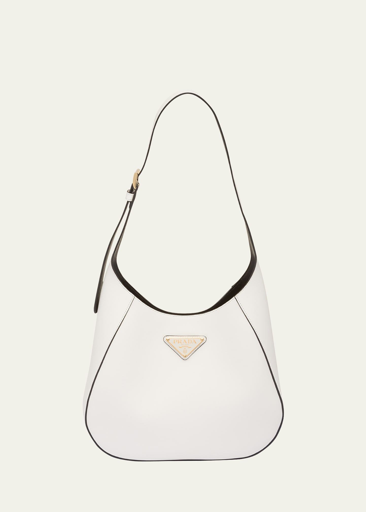 City Leather Clutch in White - Prada