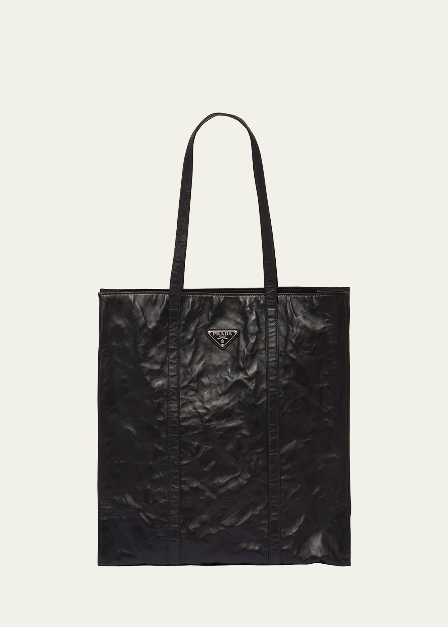 Prada Printed Nylon Tote - Nero Vichy