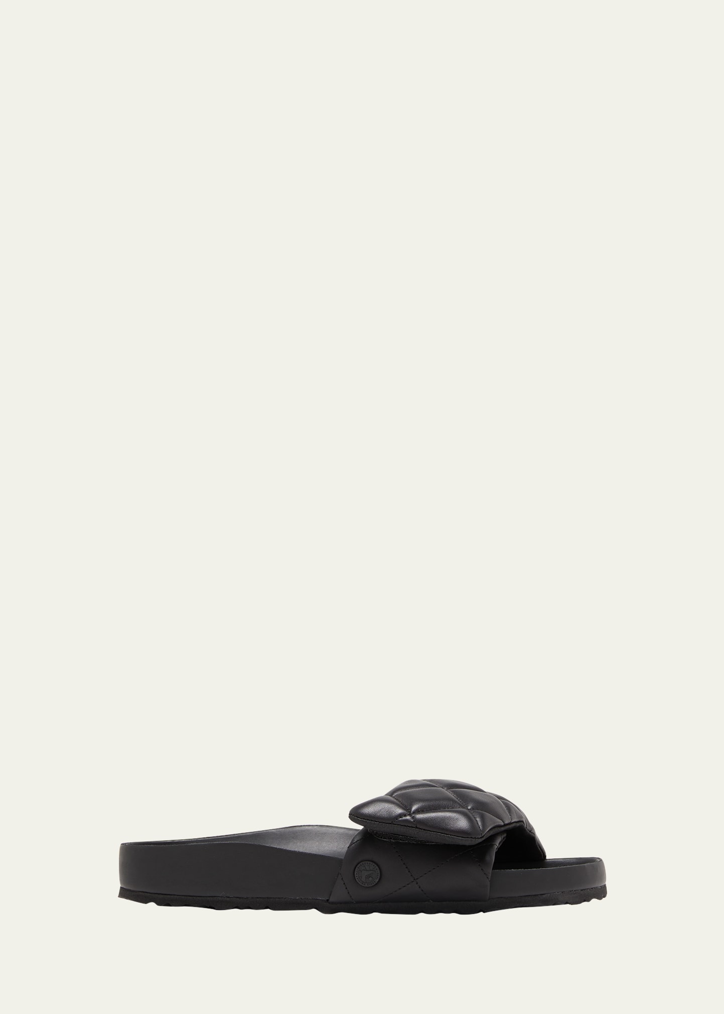Shop Birkenstock Sylt Quilted Slide Pool Sandals In Black