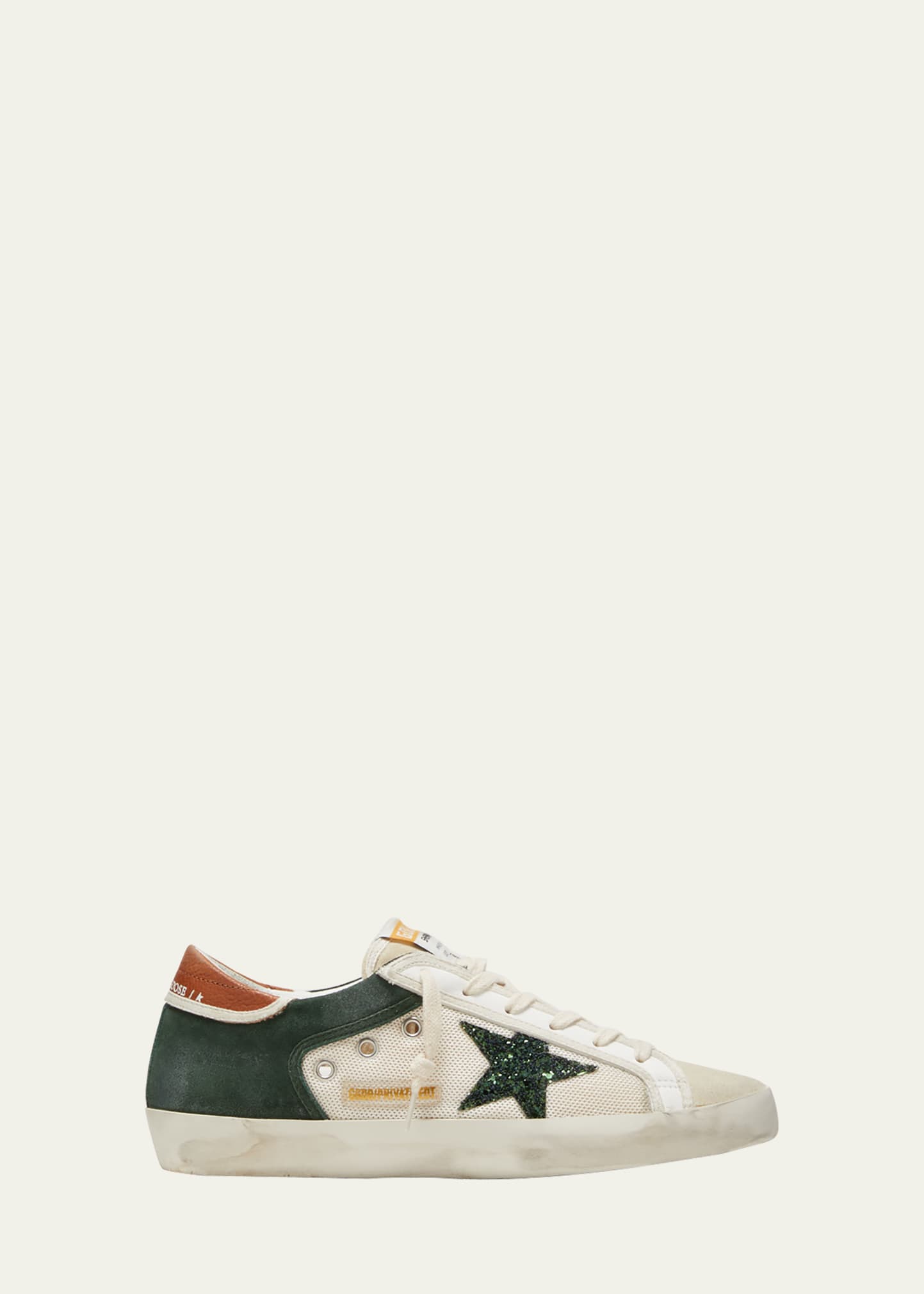 Golden Goose Superstar Leather Glitter Low-top Sneakers In Buttercream/fores