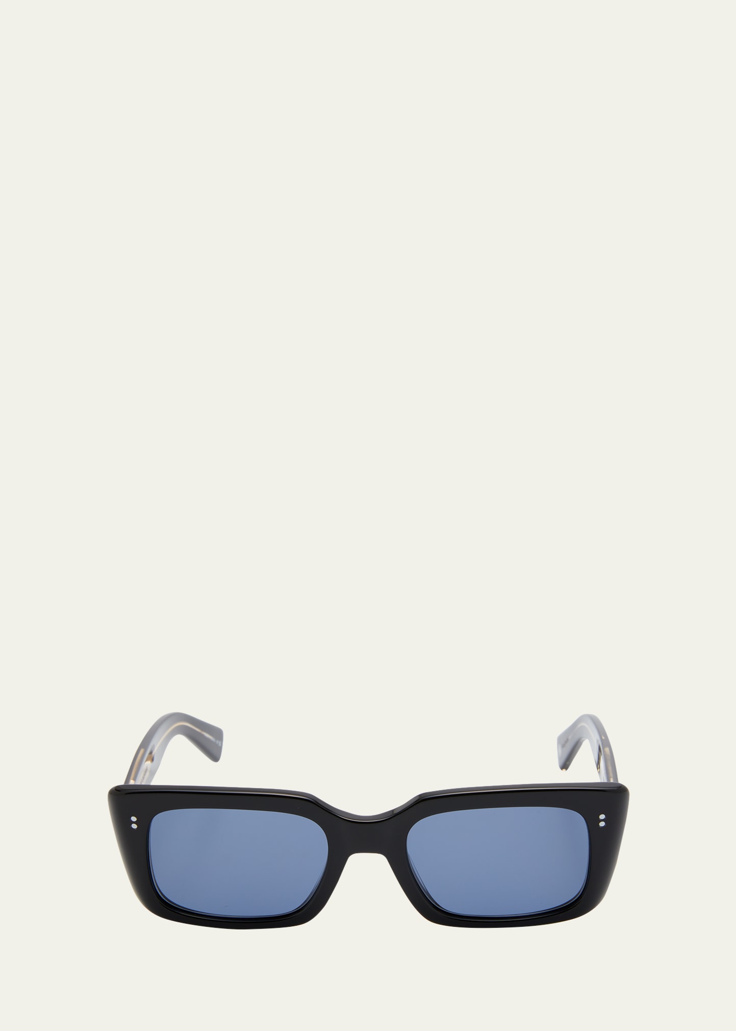 Garrett Leight Angular Acetate Rectangle Sunglasses In Black