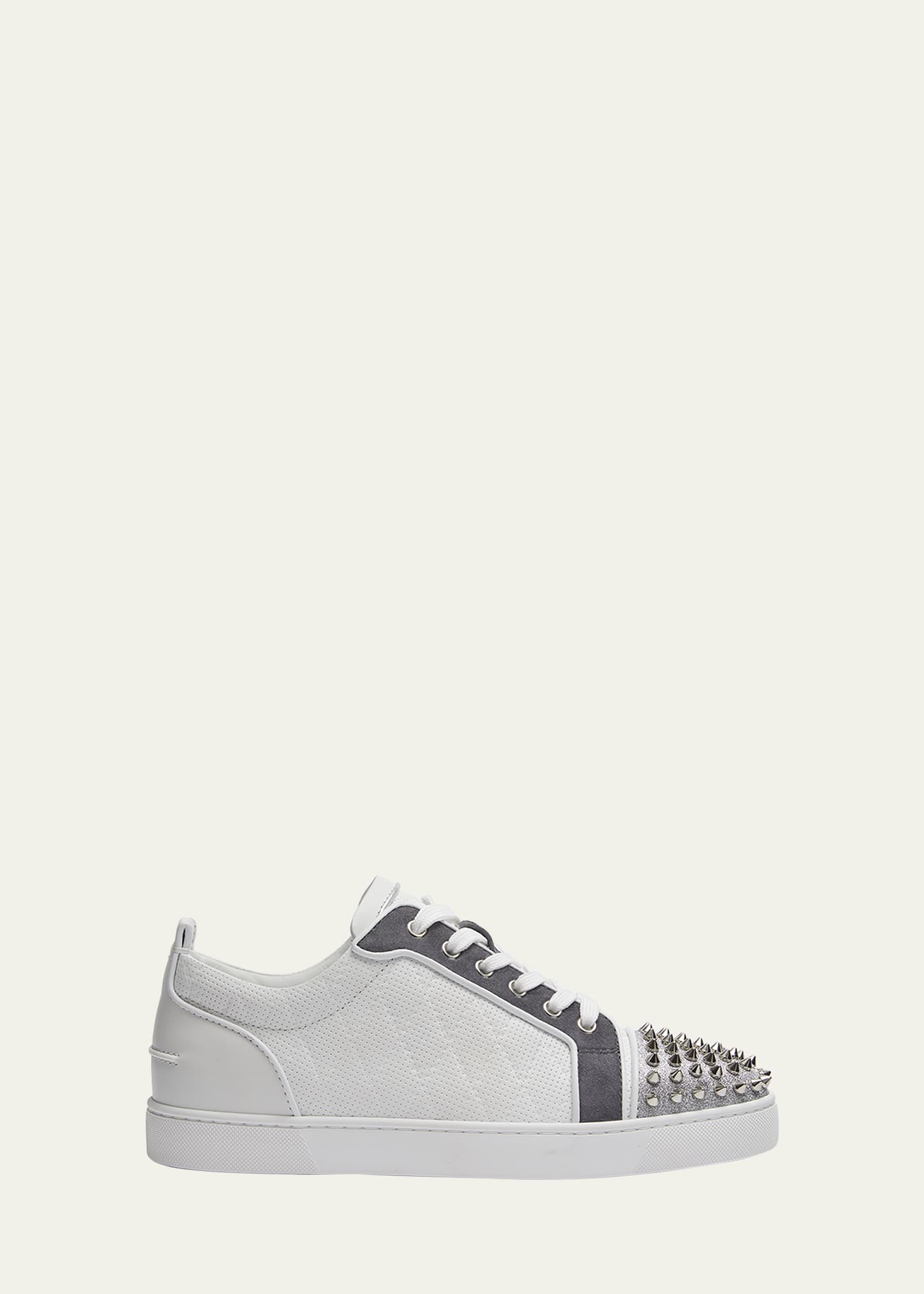 Christian Louboutin Louis Junior Spike-embellished Low-top Trainers in Gray  for Men