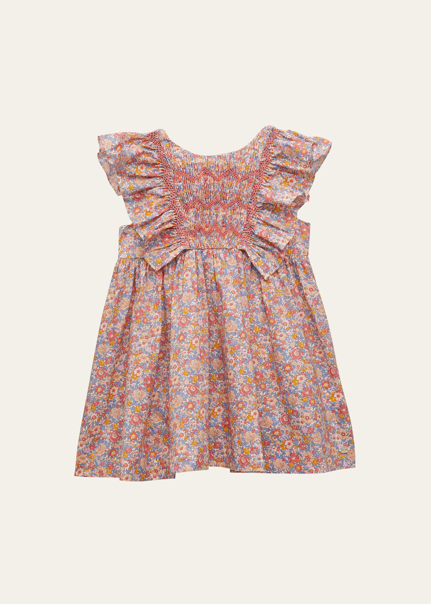 Tartine Et Chocolat Floral-print Cotton Dress In Medium Pink