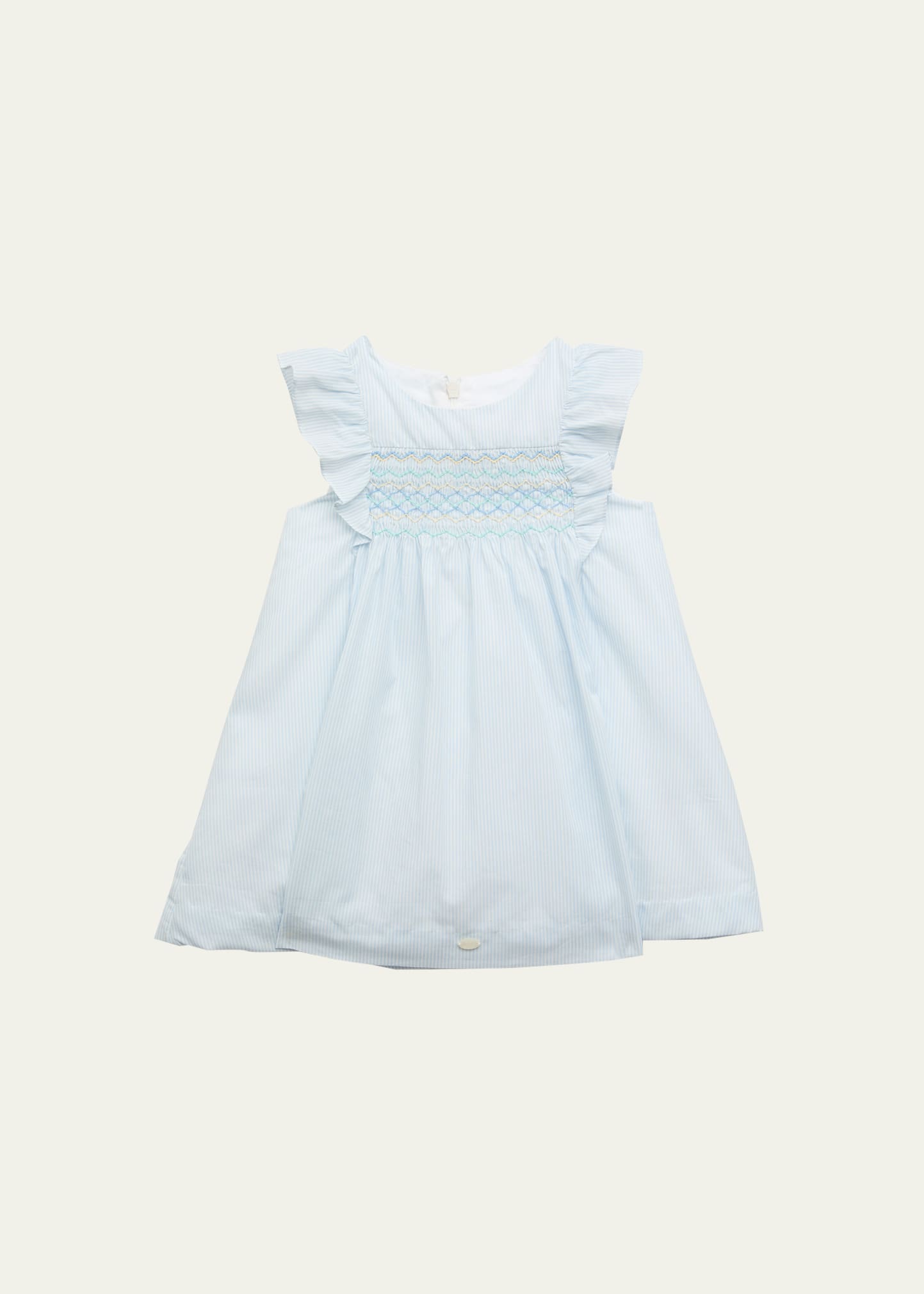 Tartine Et Chocolat Kids' Girl's Embroidered Stripe Dress In White