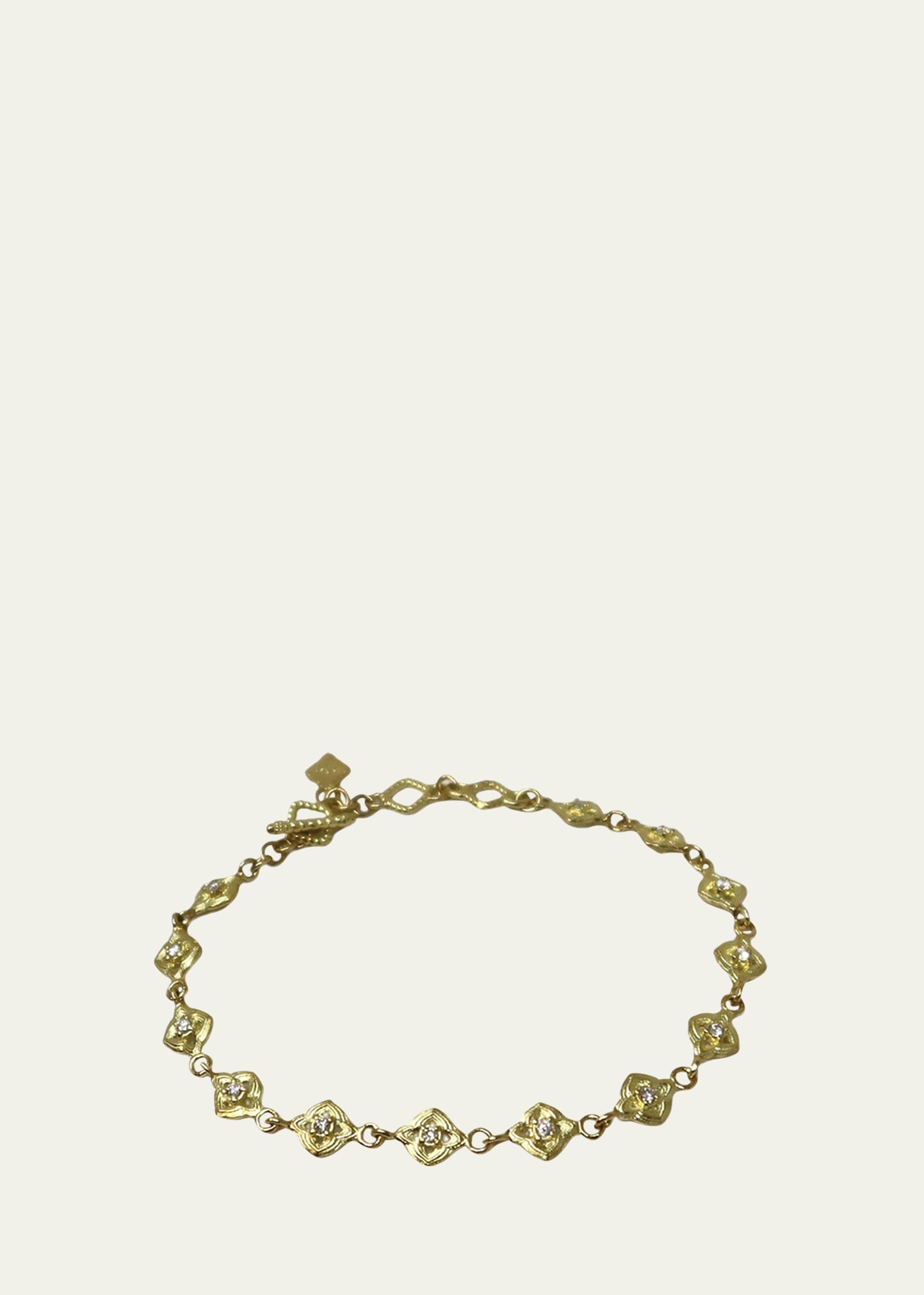 18K Yellow Gold Diamond Scroll Bracelet