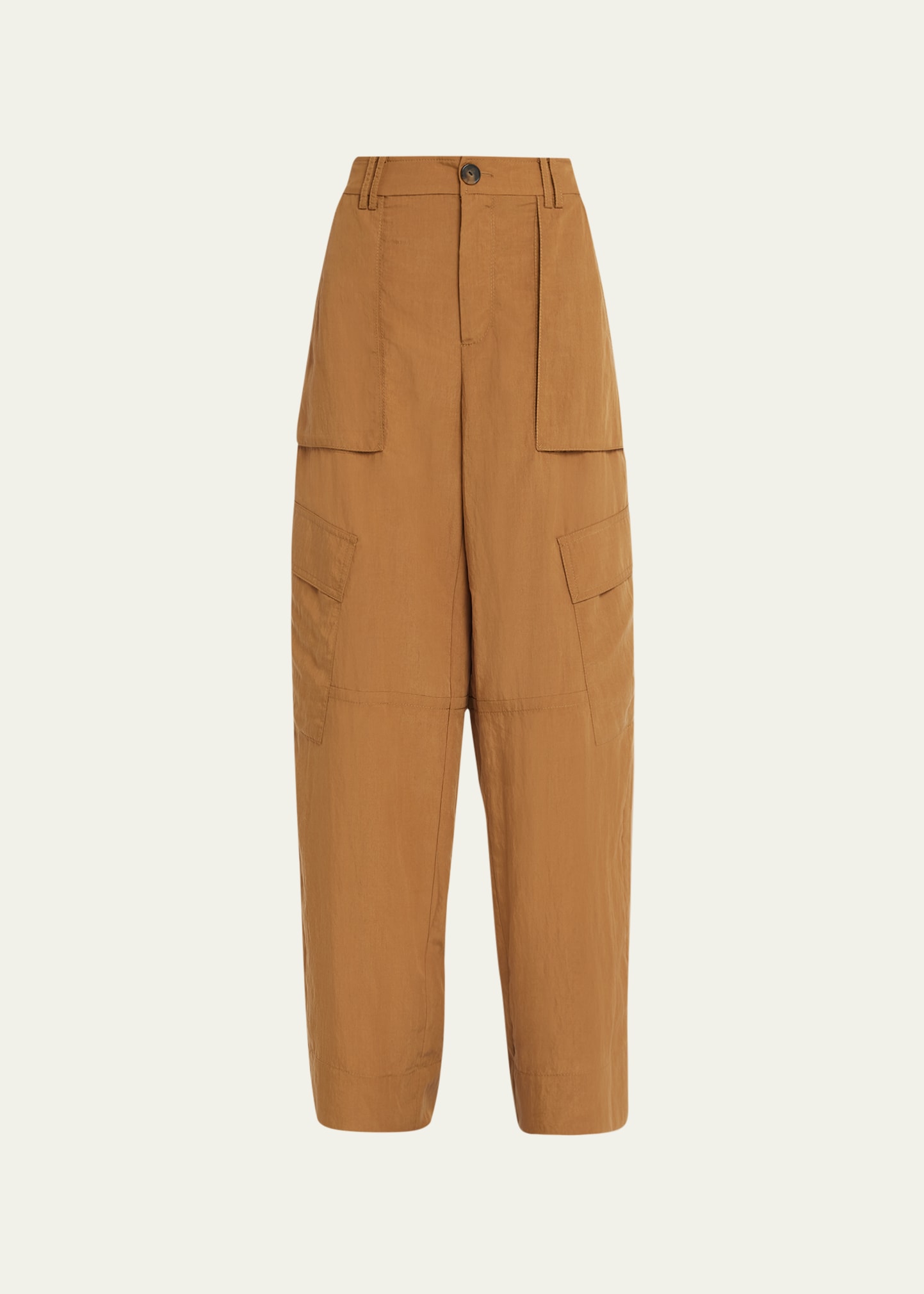 Mid-Rise Fluid Wide Cargo Trousers