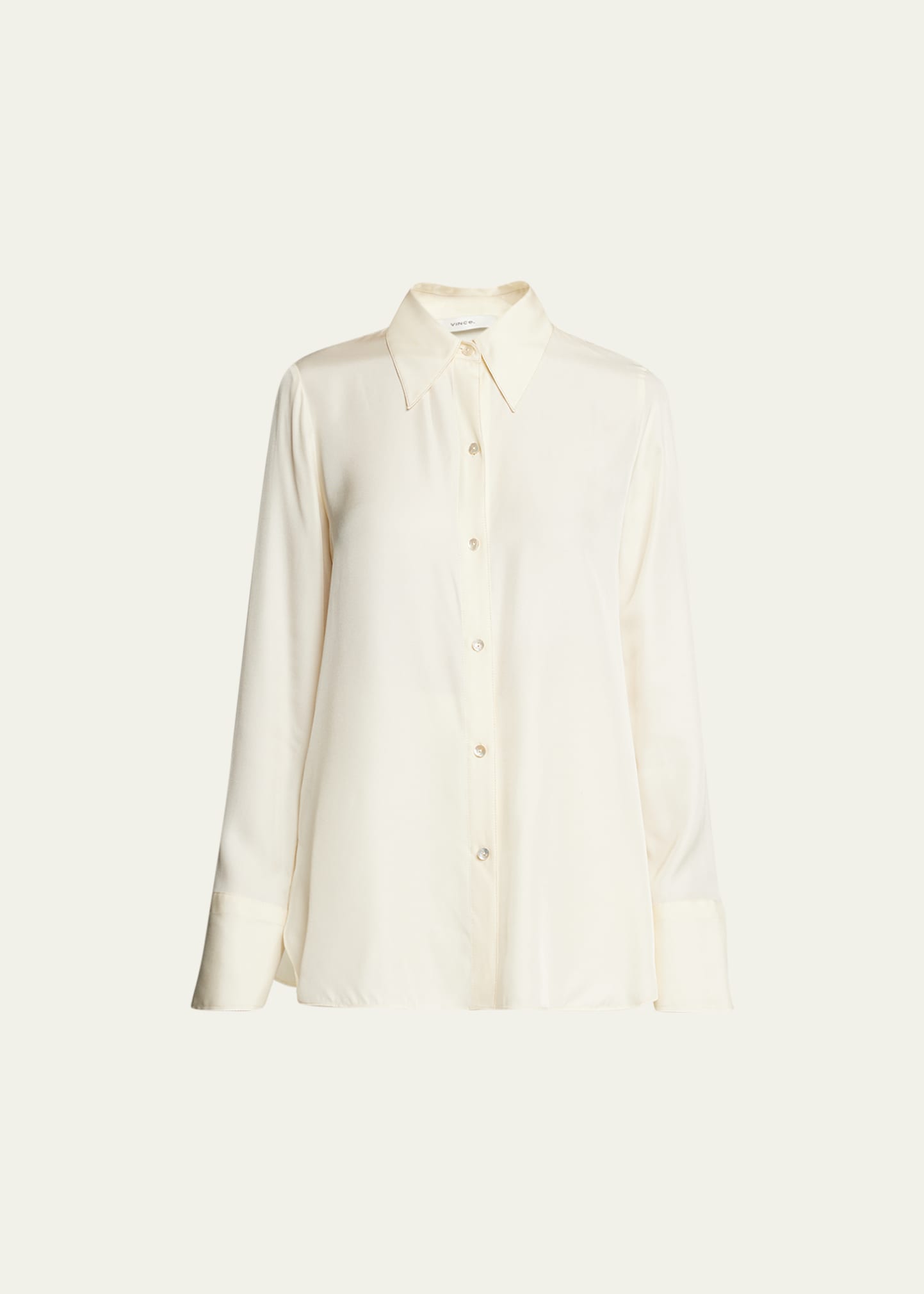 Vince Organic Cotton Blend Button-up Shirt In Feather