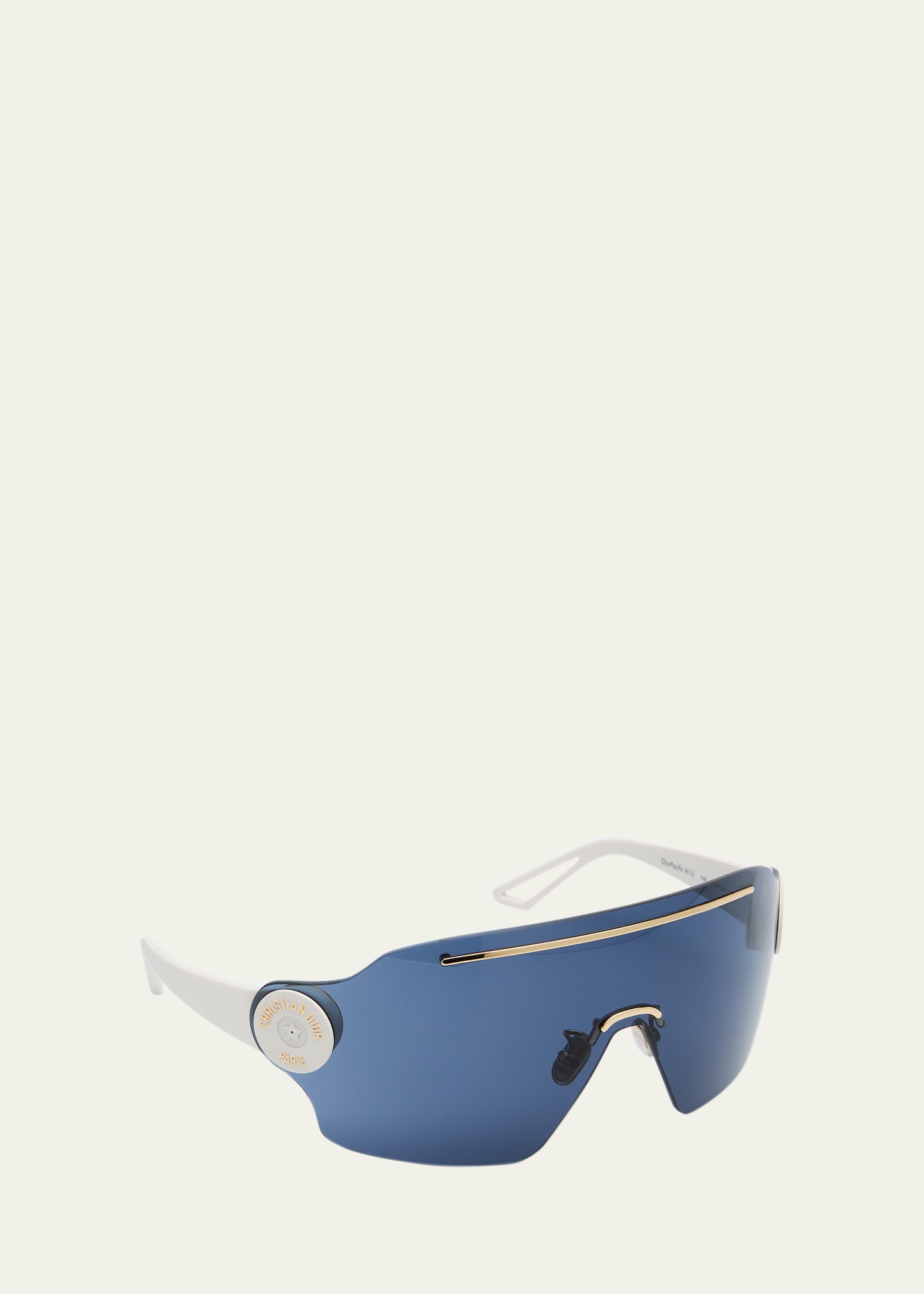 Dior Pacific M1u Acetate Wrap Sunglasses In White Other Blue
