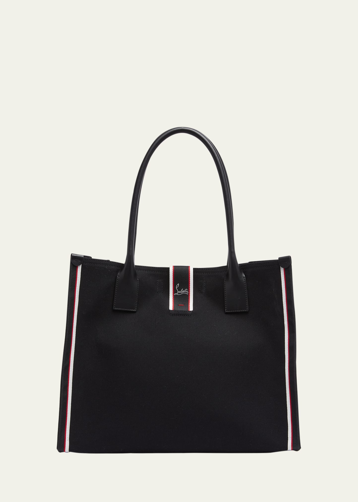 Christian Louboutin Black/Loubi/Black Ruistote Leather Tote Bag