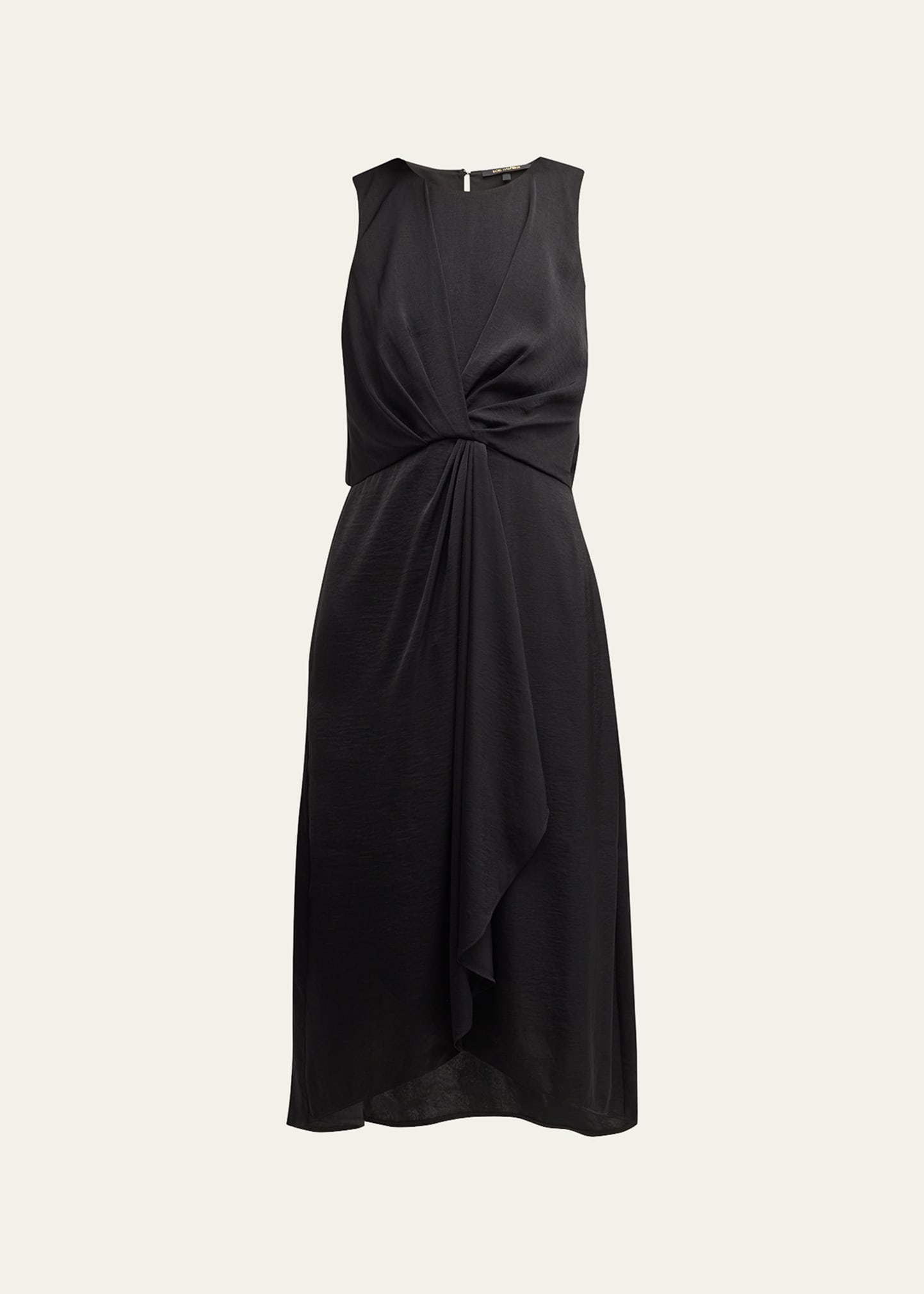 Kobi Halperin Blake Sleeveless Twist-front Midi Dress In Black | ModeSens