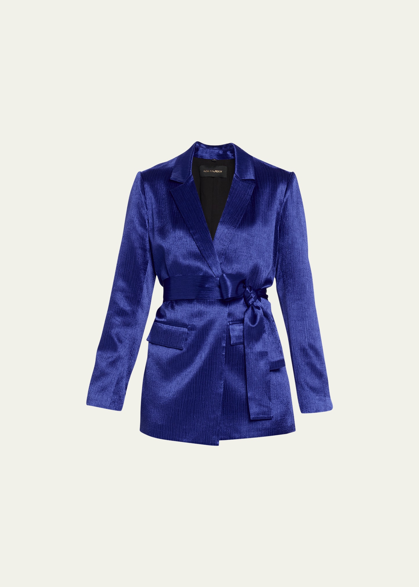 KOBI HALPERIN CASSIDY SATIN WAIST-TIE JACKET