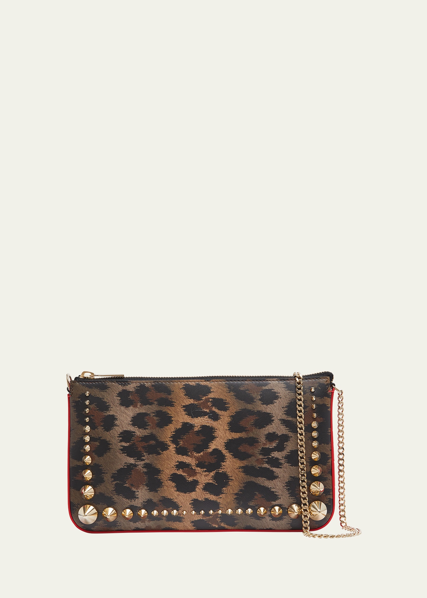 Loubila Leopard-Print Pouch Chain Shoulder Bag