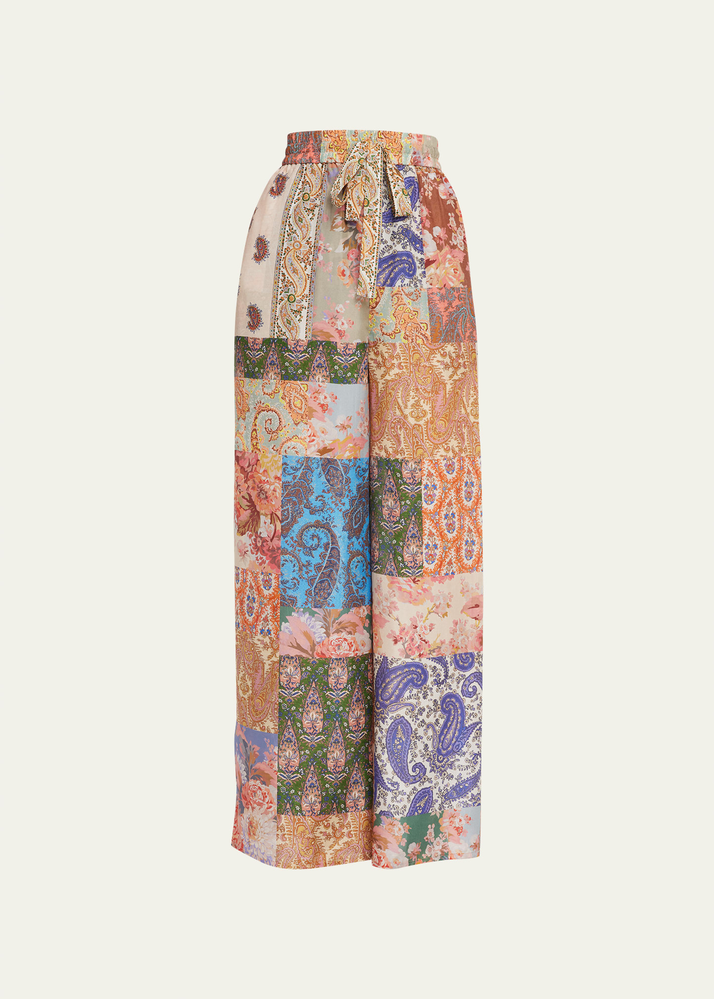 Paisley-Print Devi Wide-Leg Pants