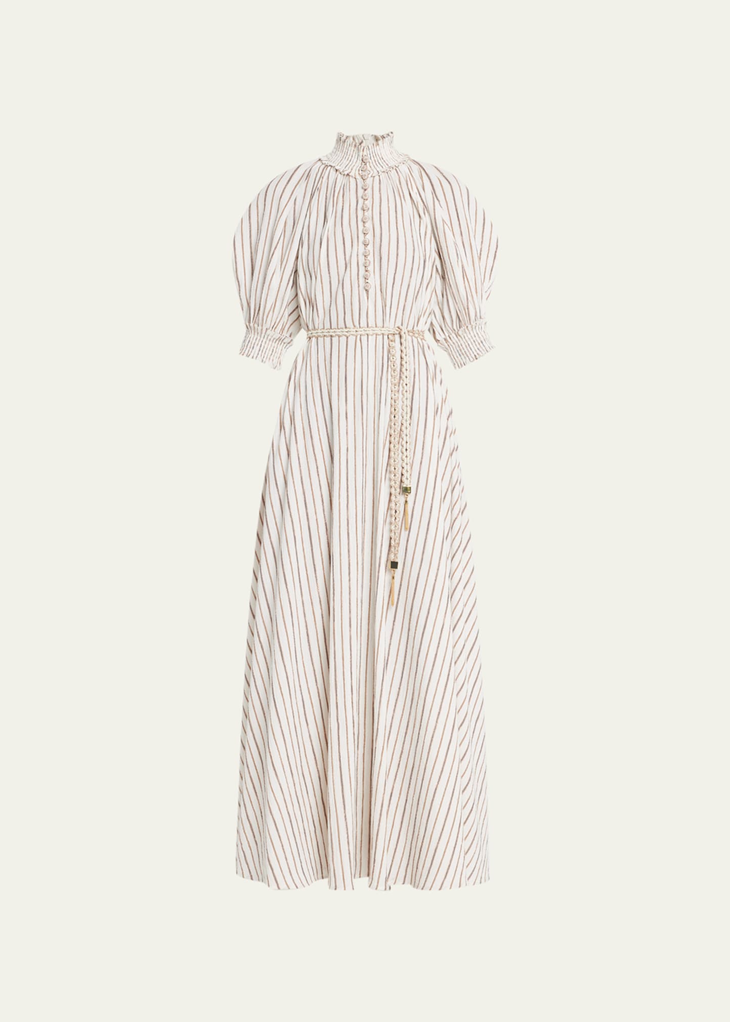 Zimmermann Devi Metallic-cotton Maxi Swing Dress In Ivory