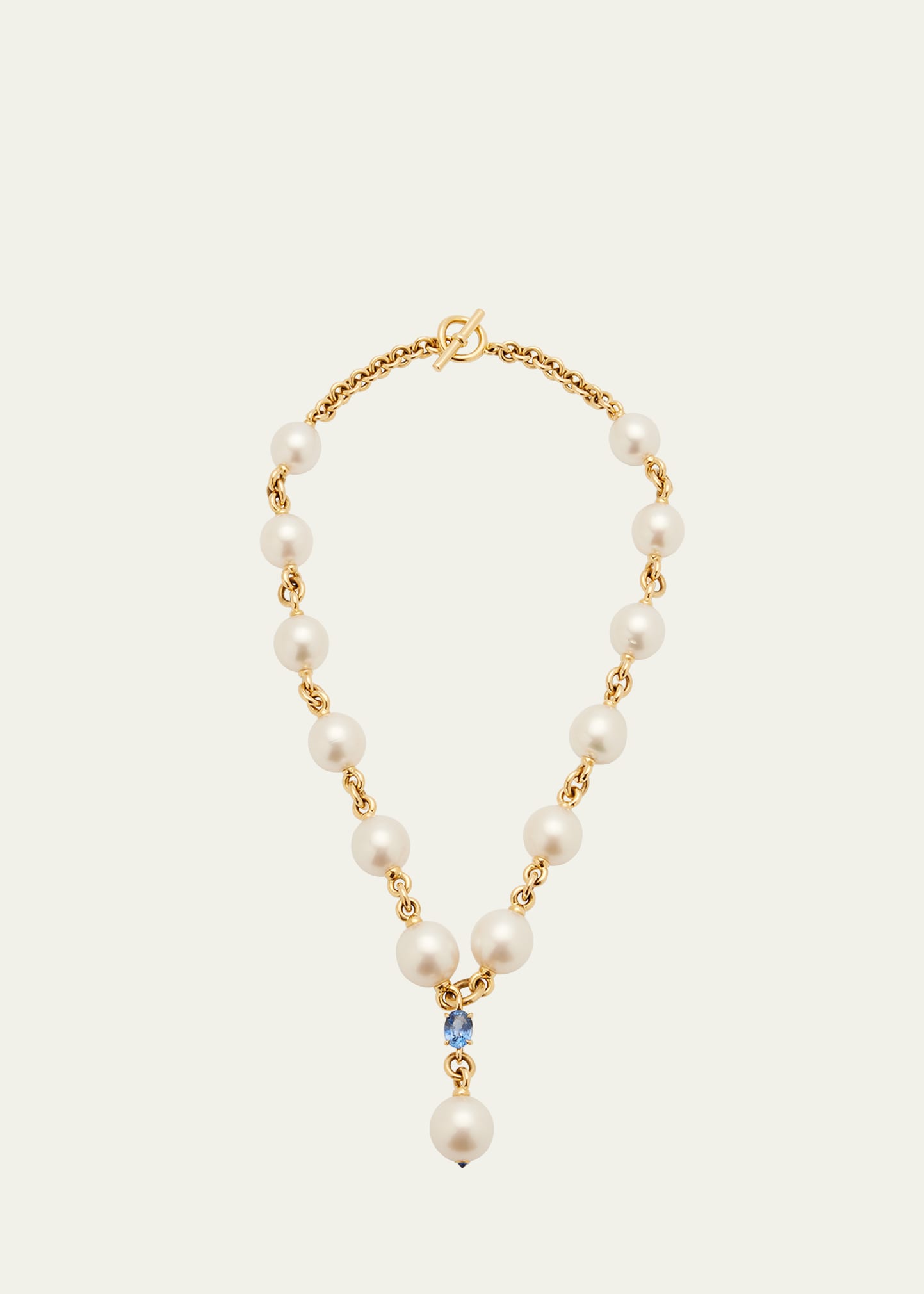 South Sea Pearl and Sapphire Y-Necklace