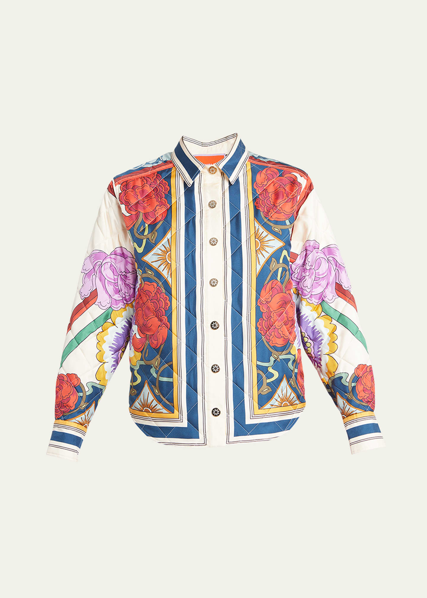 La Doublej Edie Quilted Floral Print Top Jacket In Foulard Liberty