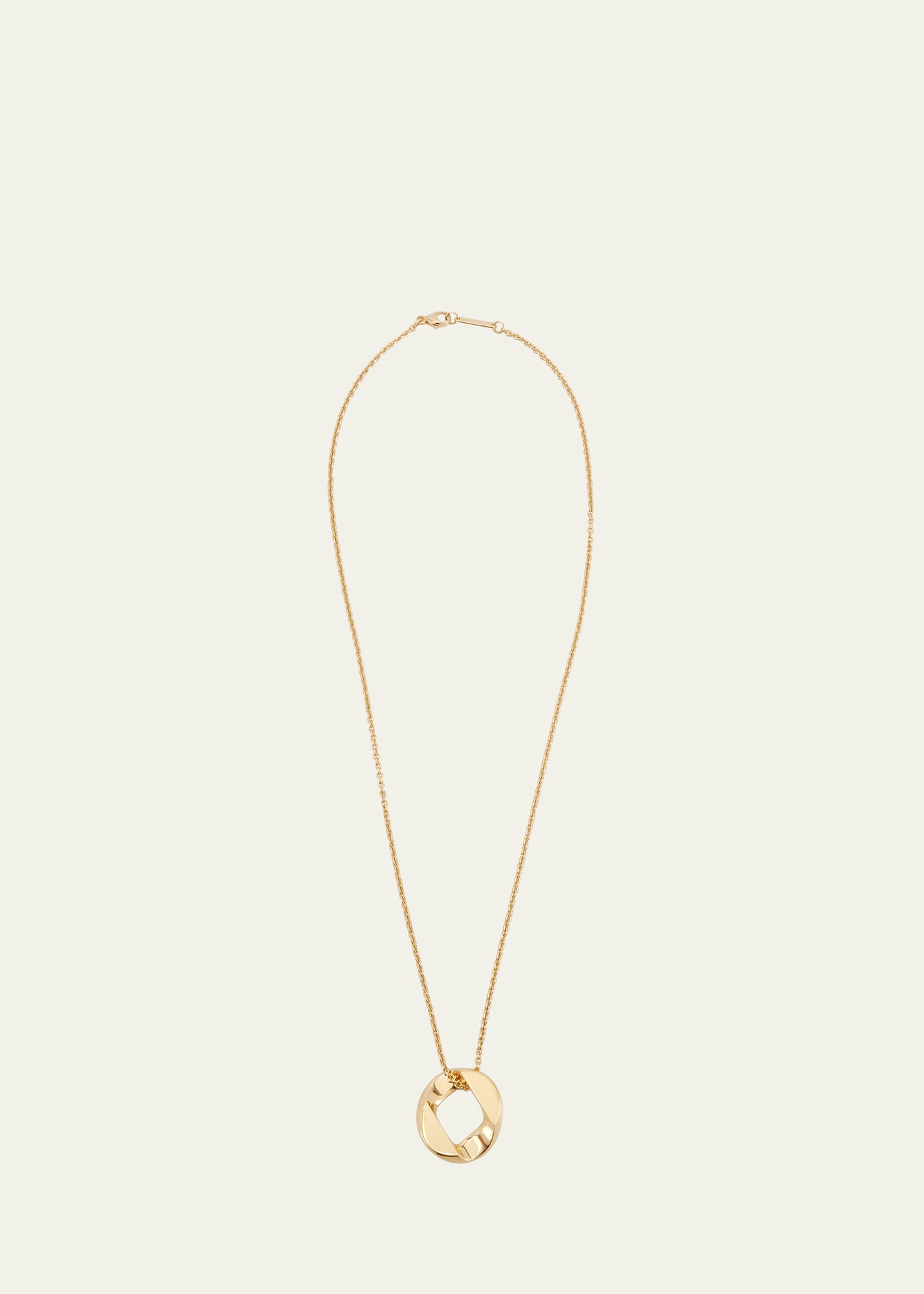 Verdura 18k Yellow Gold Curb Link Pendant Necklace