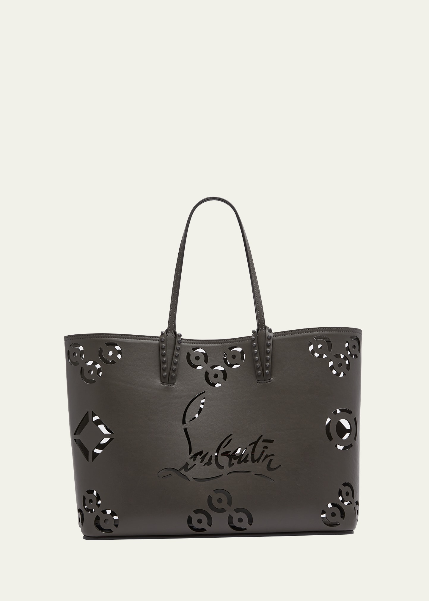 Cabata Perforated Logo Leather Tote Bag