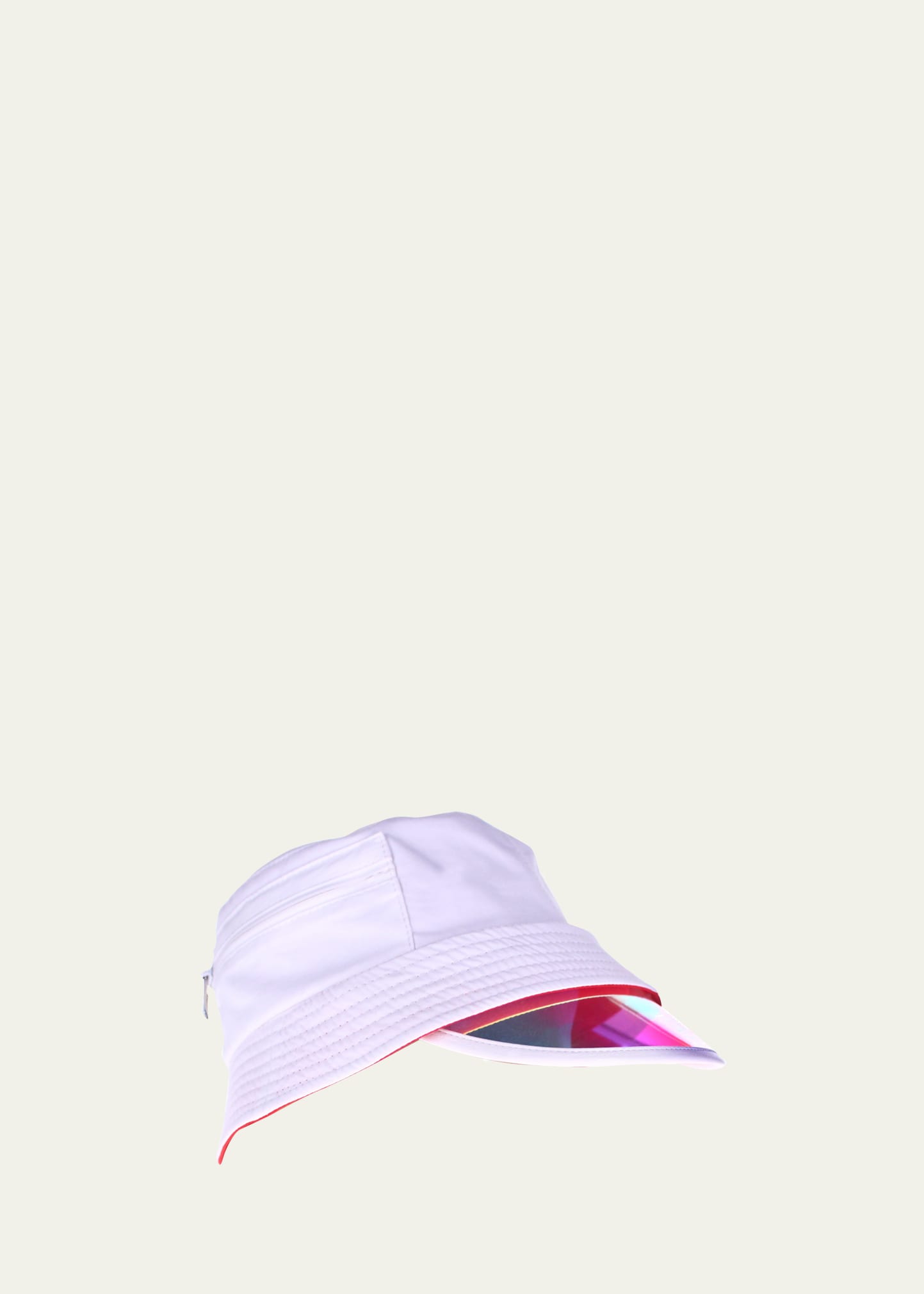 Christian Louboutin Men's Bobiviz Bucket Hat Visor In Detox-bianco-pink