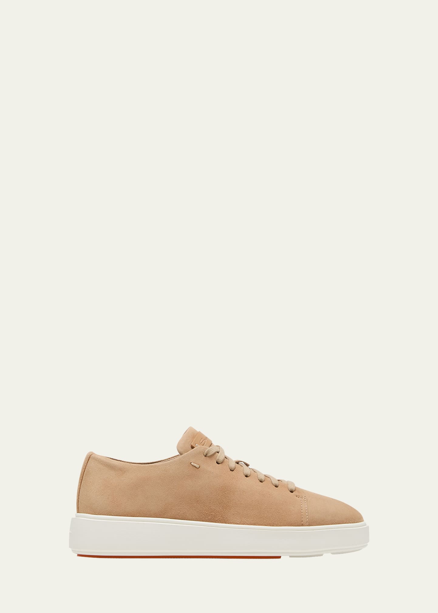 Santoni Fuzz Suede Low-top Sneakers In Beige