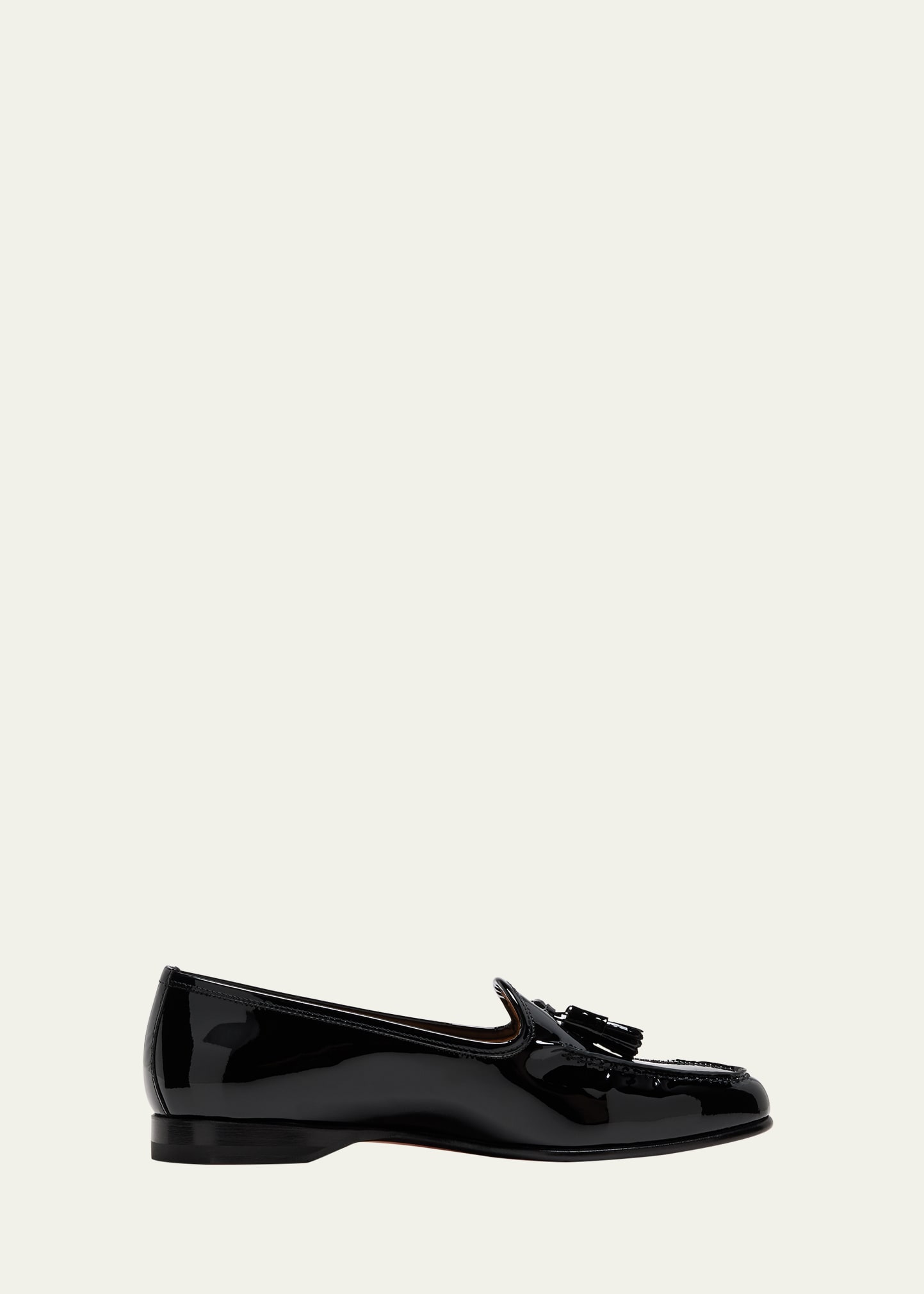 Shop Santoni Andrea Patent Tassel Loafers In Black