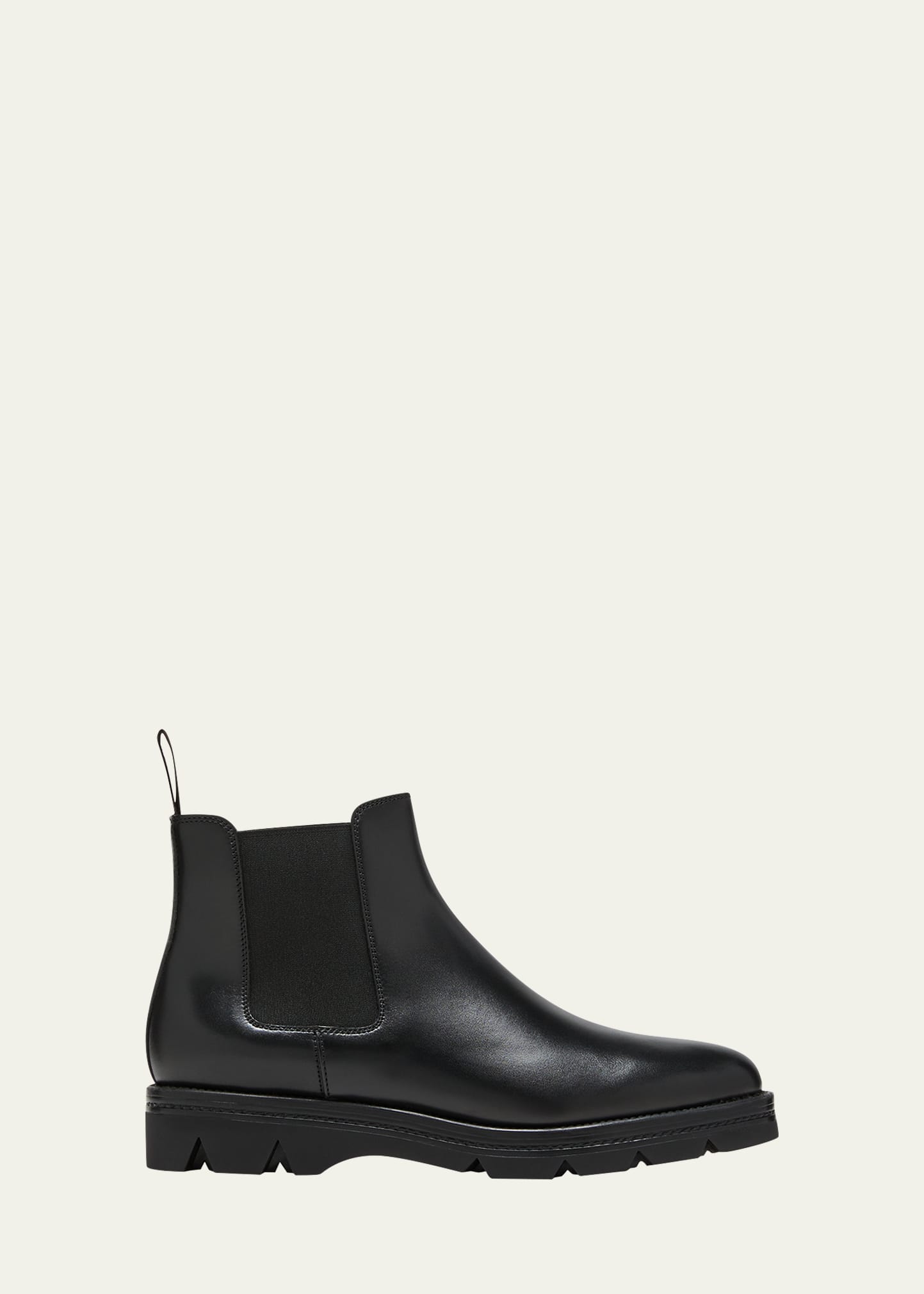 Santoni Uberta Leather Chelsea Booties In Black