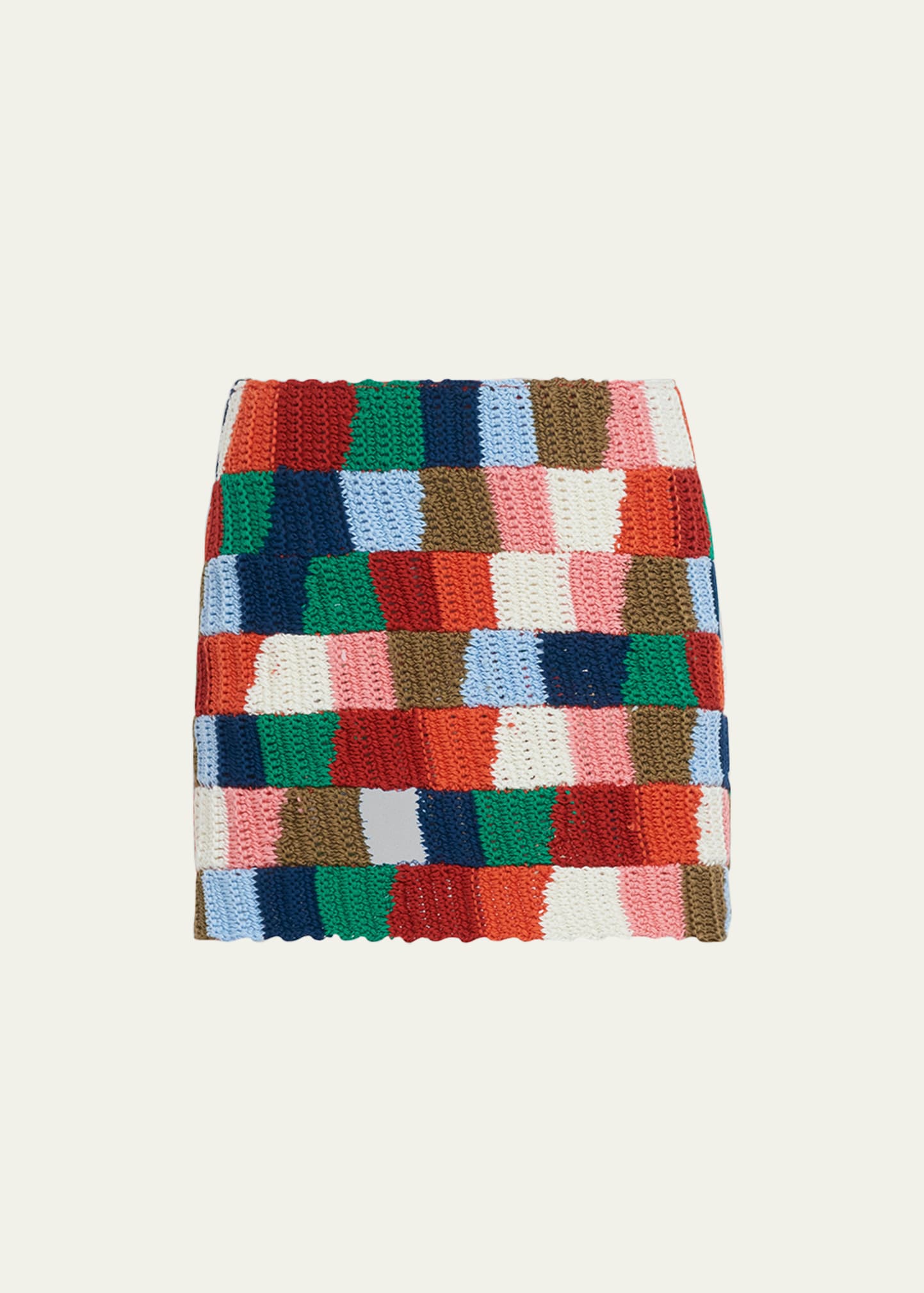 x No Vacancy Inn Checker Crochet Mini Skirt