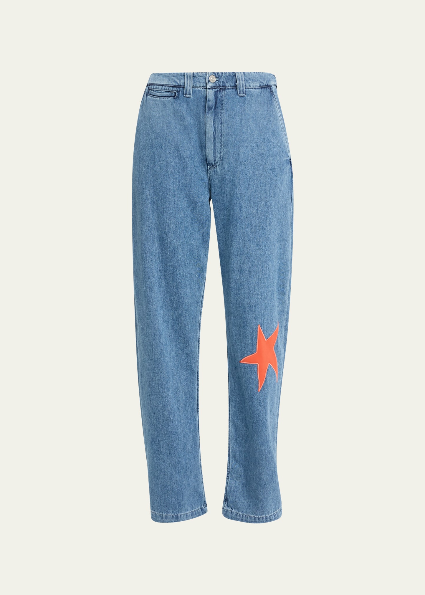 Marni Star-patch Wide-leg Jeans In Denim