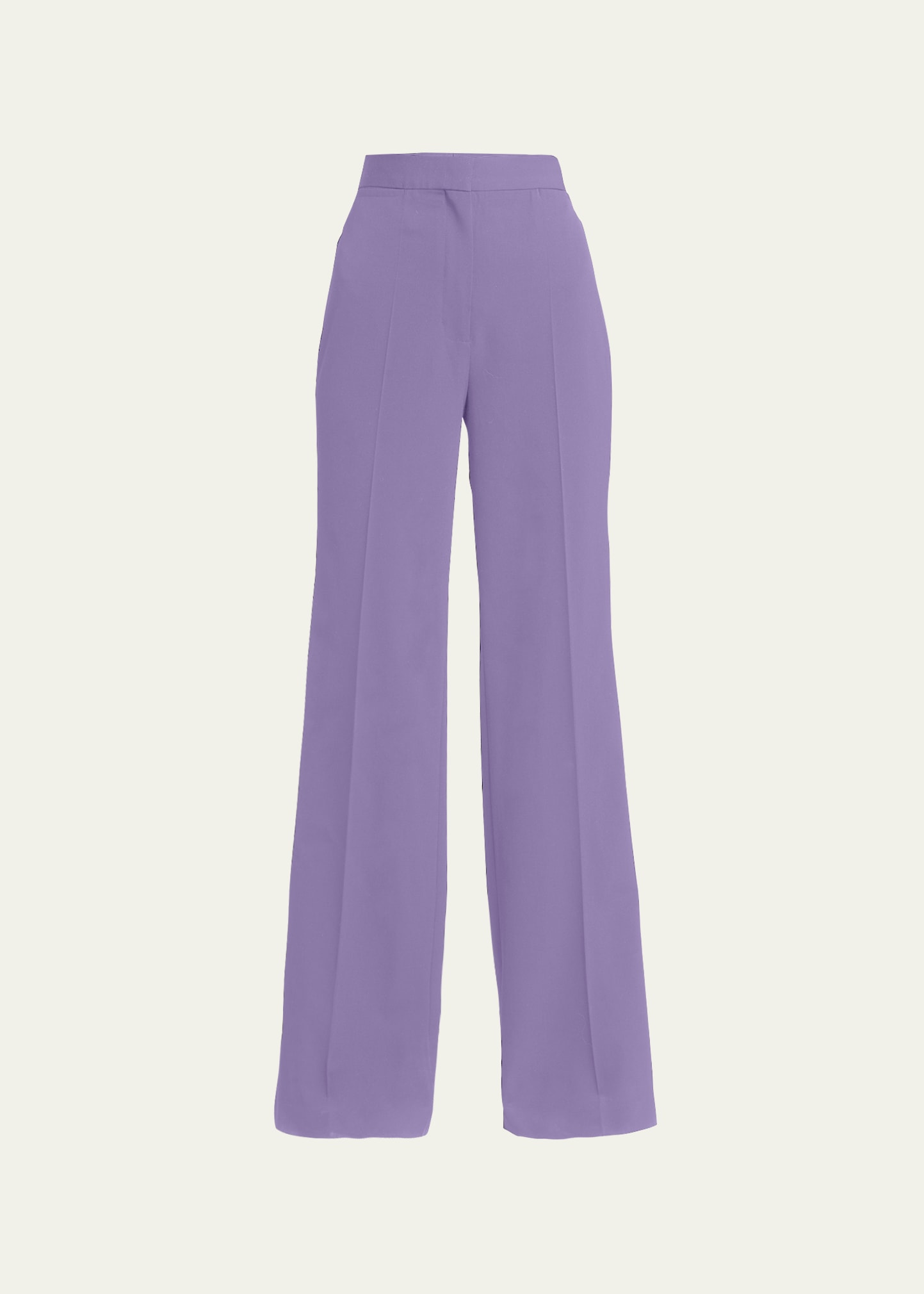 Stella Mccartney Womens Mauve Flared Mid-rise Stretch-wool Trousers In 5302 Mauve