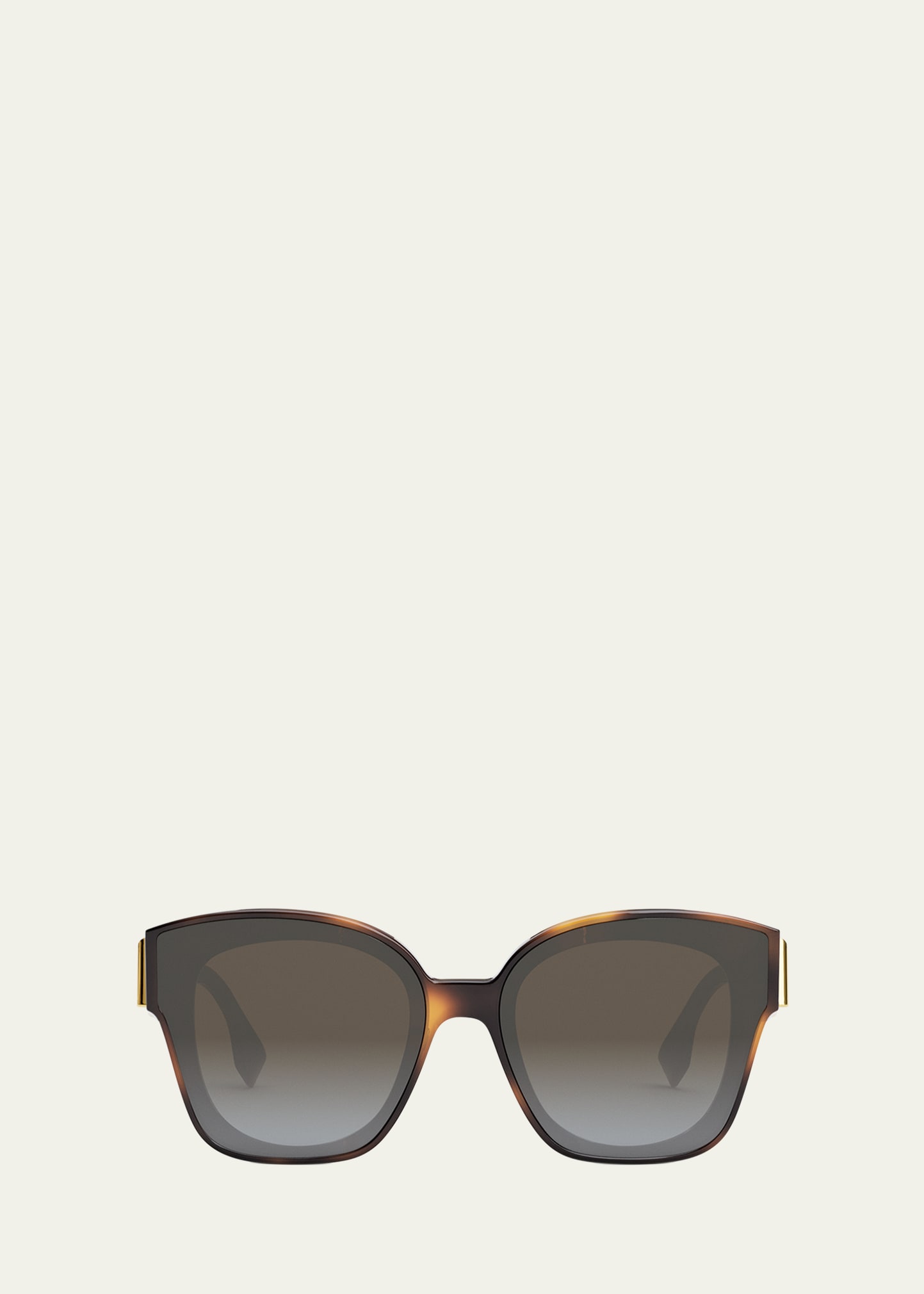 Shop Fendi Oversized F Logo Acetate Cat-eye Sunglasses In Blonde Havana