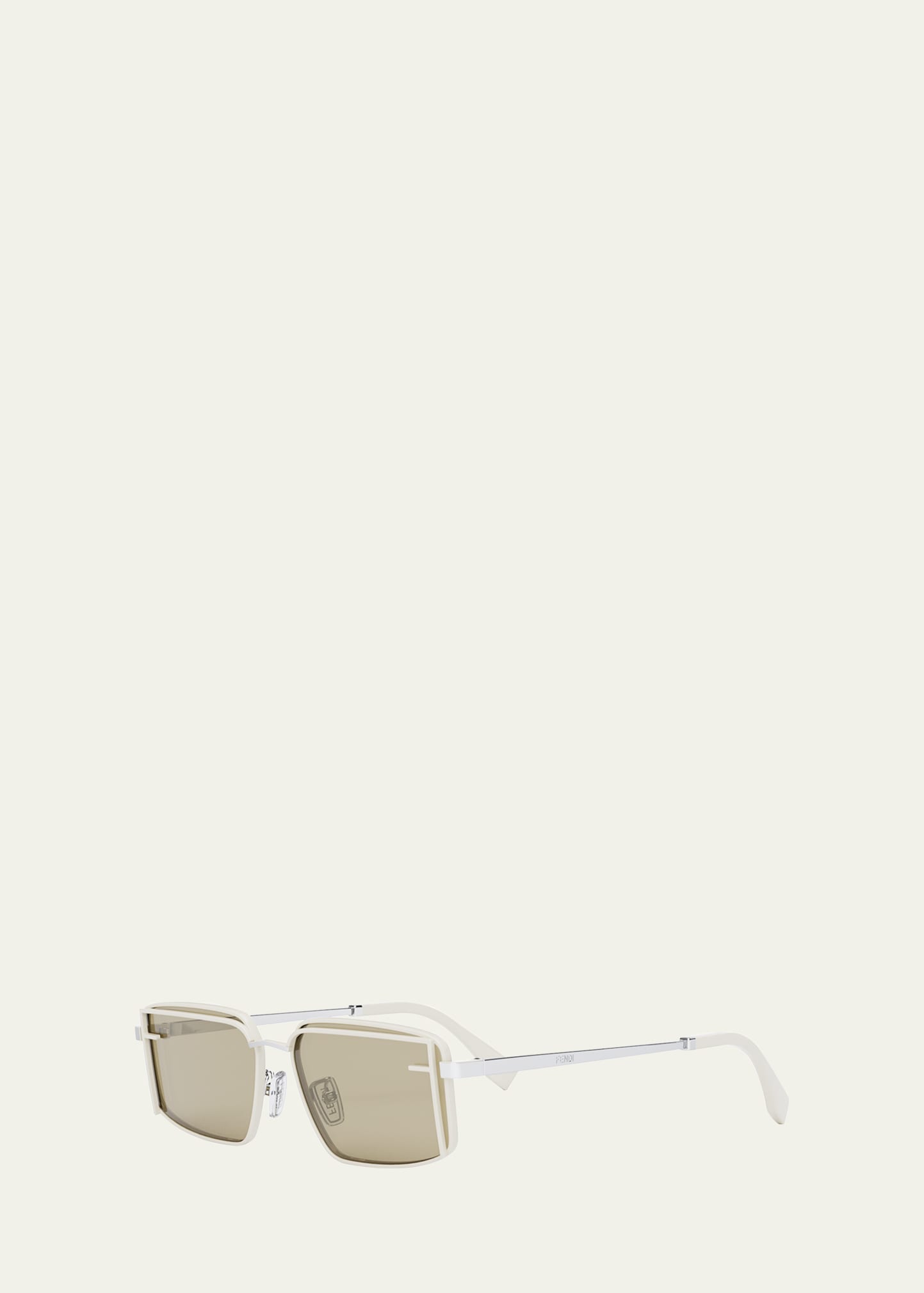 Fendi First Rectangular Sunglasses In Ivory